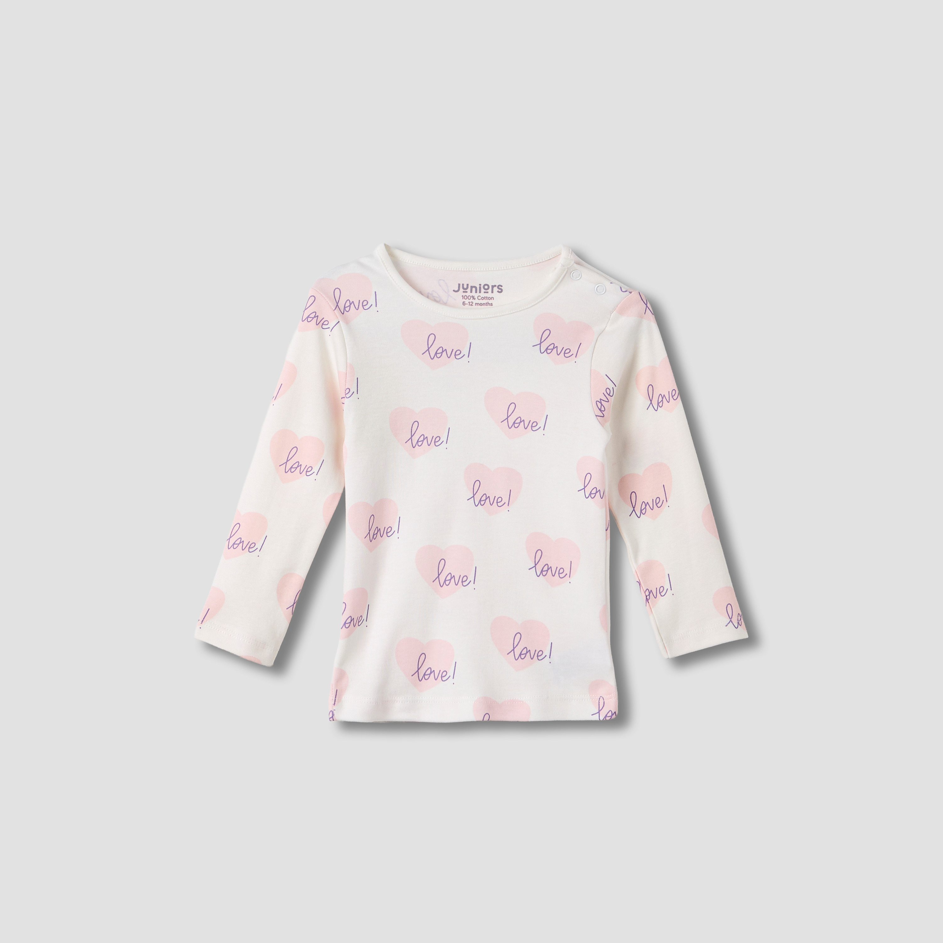 Juniors Heart Print T-shirt and Pyjama Set-baby-girls-clothing-nightwear-pyjamasets-image-3