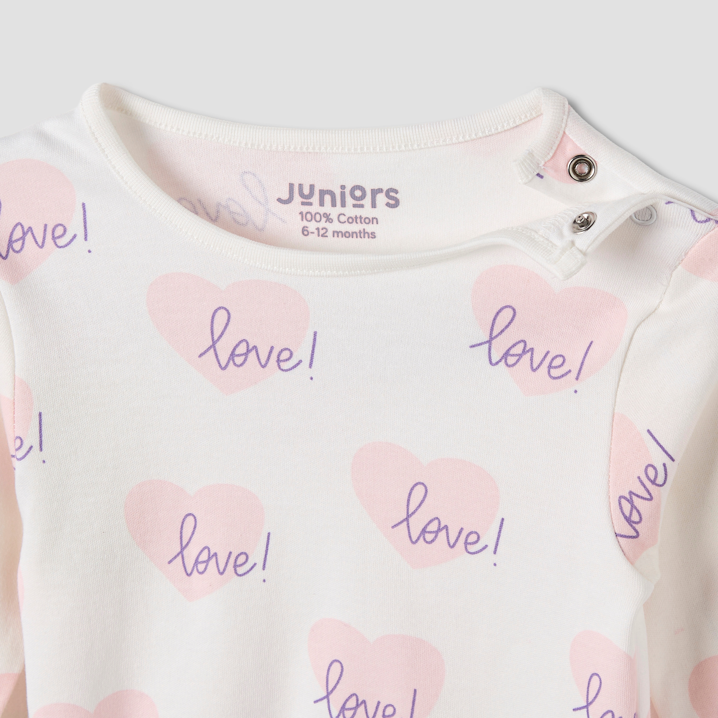 Juniors Heart Print T-shirt and Pyjama Set-baby-girls-clothing-nightwear-pyjamasets-image-5