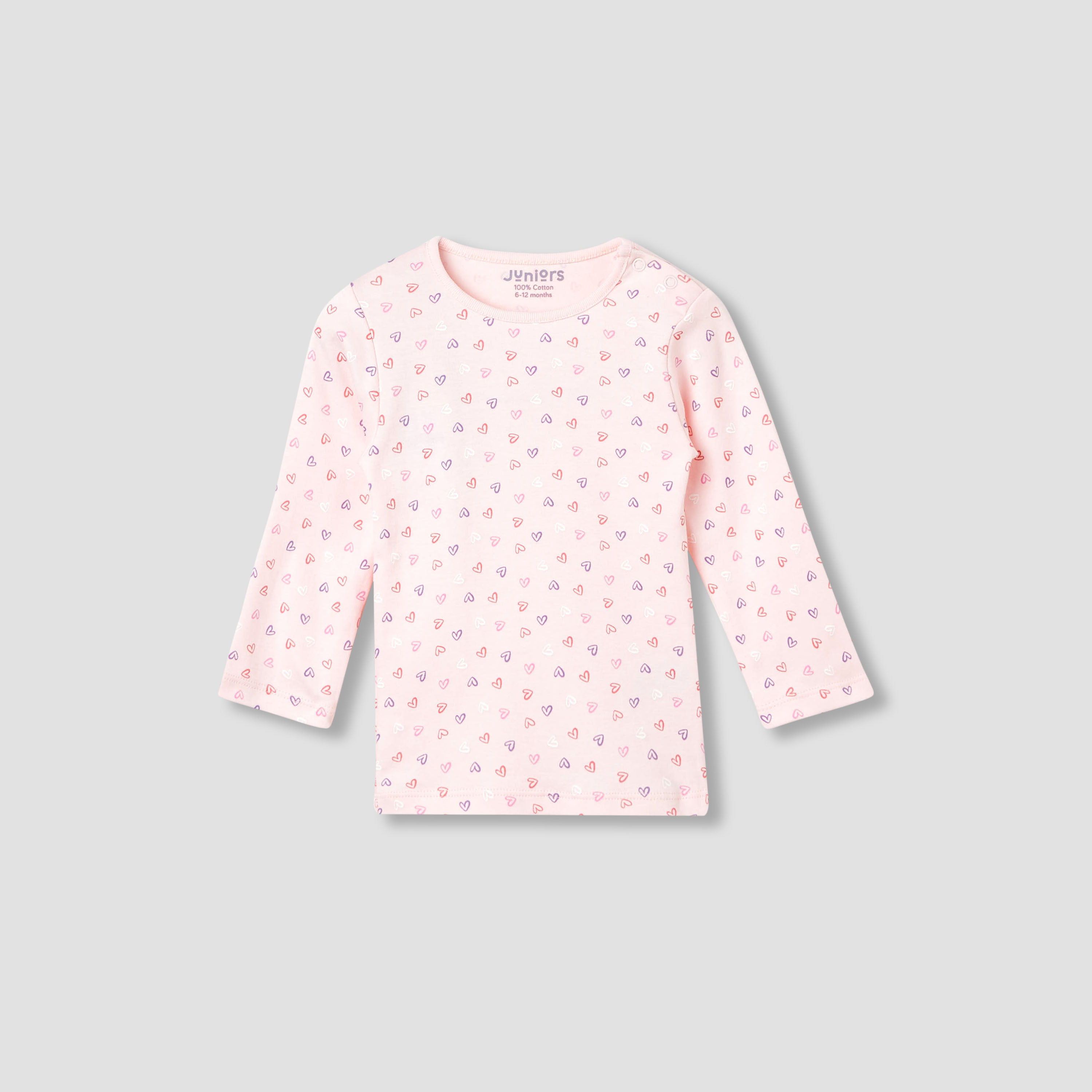 Juniors Heart Print T-shirt and Pyjama Set-baby-girls-clothing-nightwear-pyjamasets-image-3