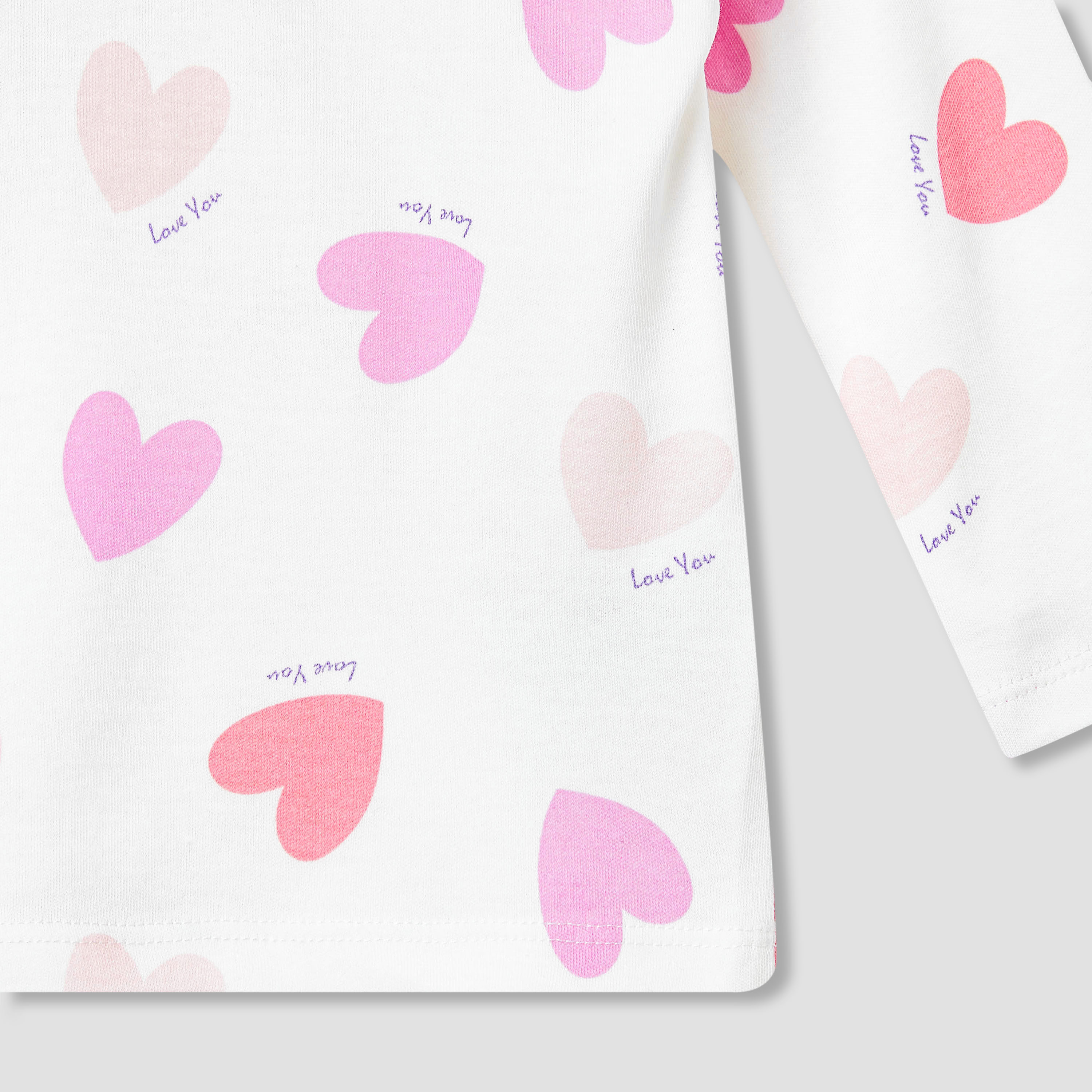 Juniors Heart Print T-shirt and Pyjama Set-baby-girls-clothing-nightwear-pyjamasets-image-6