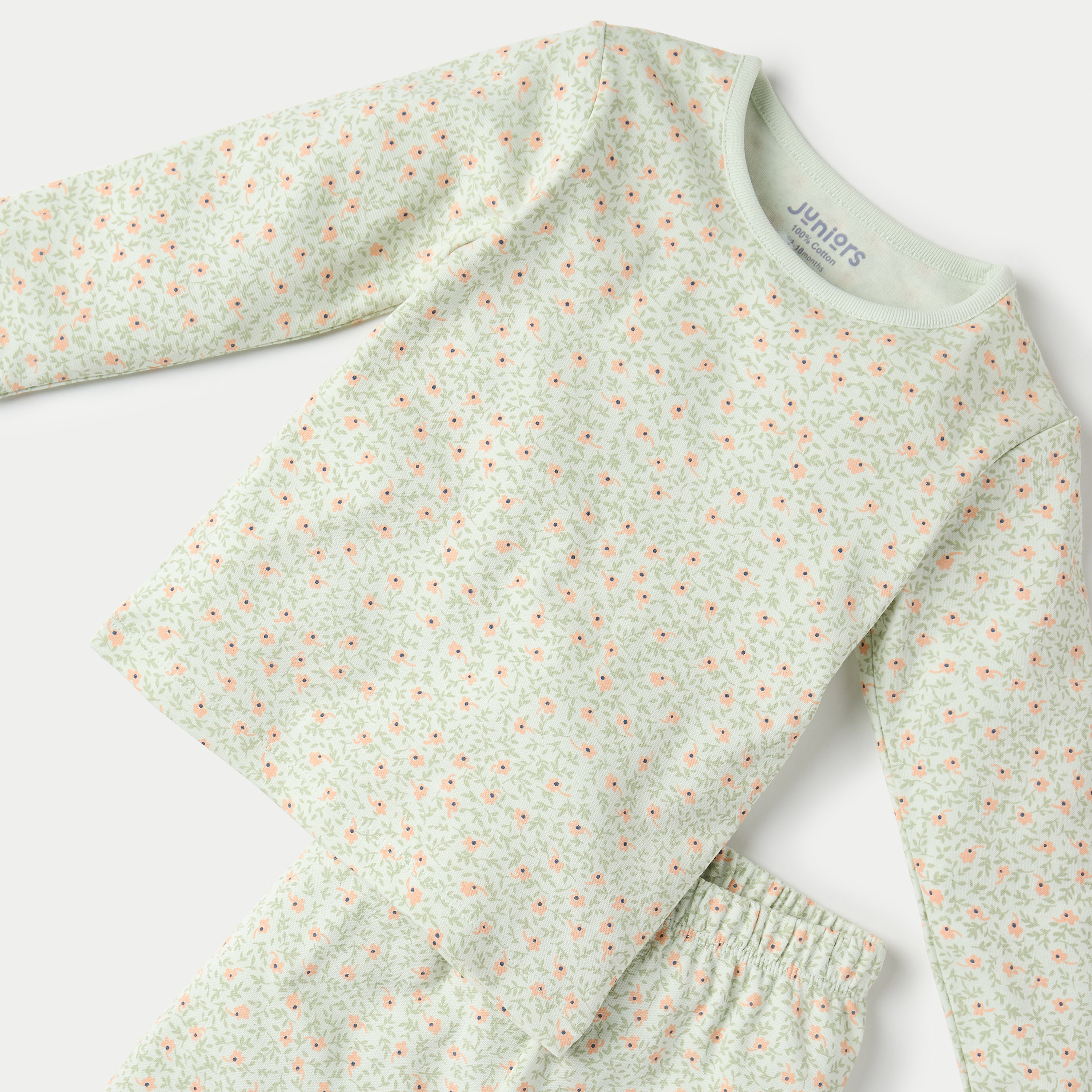 Juniors All-Over Floral Print T-shirt and Pyjama Set-cpbaby-clothing-girls-nightwear-pyjamasets-image-4