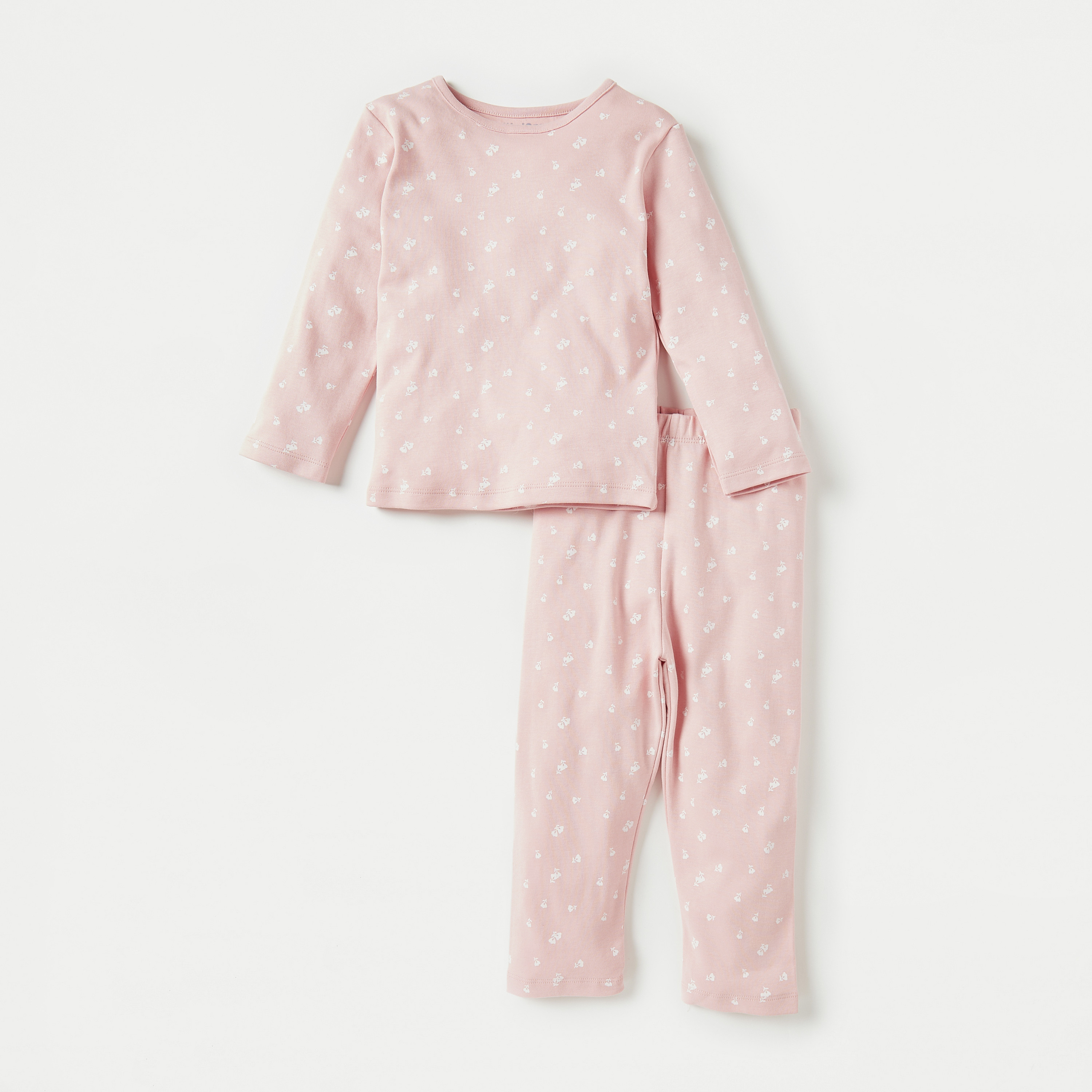 Juniors All-Over Floral Print T-shirt and Pyjama Set-baby-girls-clothing-nightwear-pyjamasets-image-1