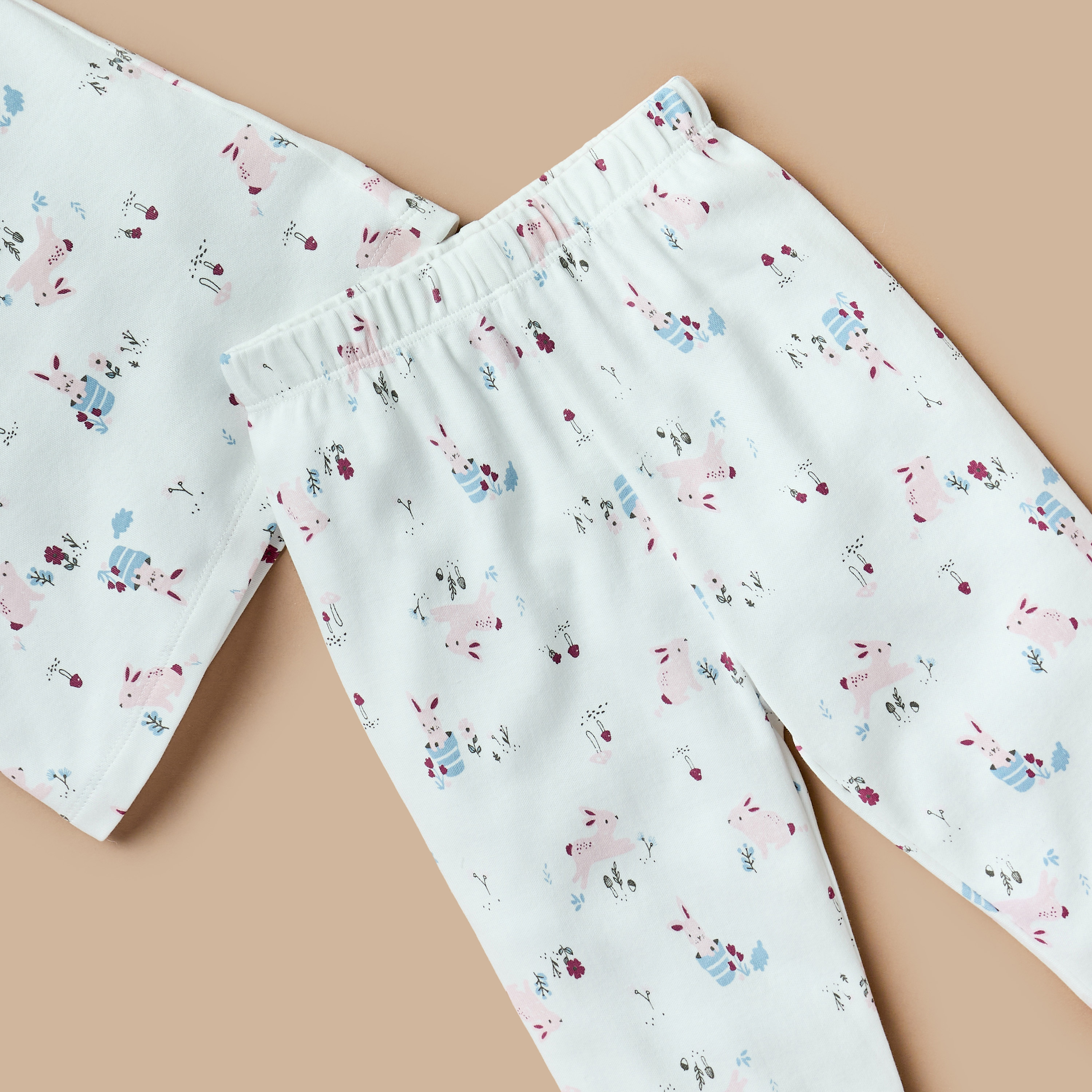 Juniors All-Over Bunny Print T-shirt and Pyjama Set-baby-girls-clothing-nightwear-pyjamasets-image-4