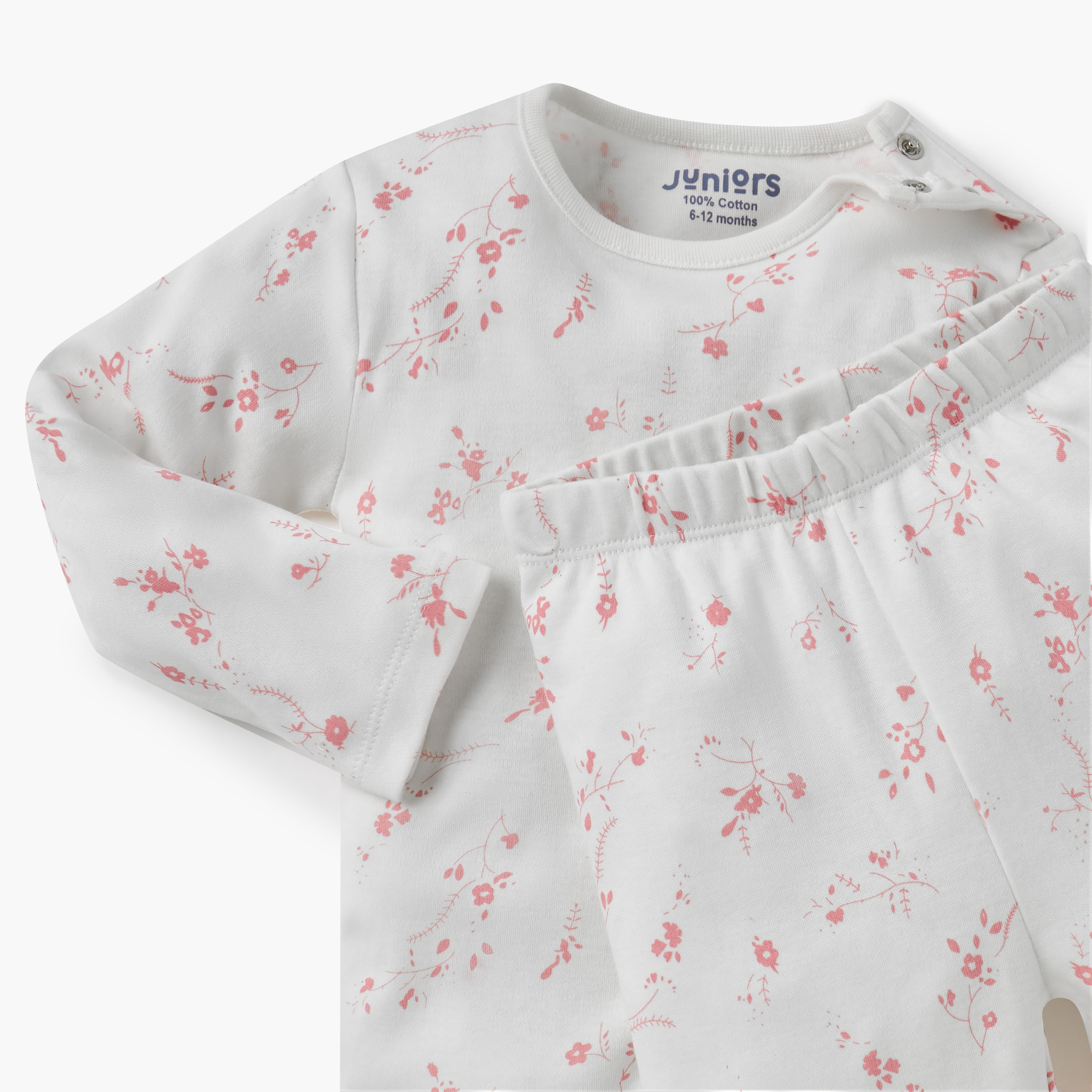 Juniors All-Over Floral Print T-shirt and Pyjama Set-baby-girls-clothing-nightwear-pyjamasets-image-4