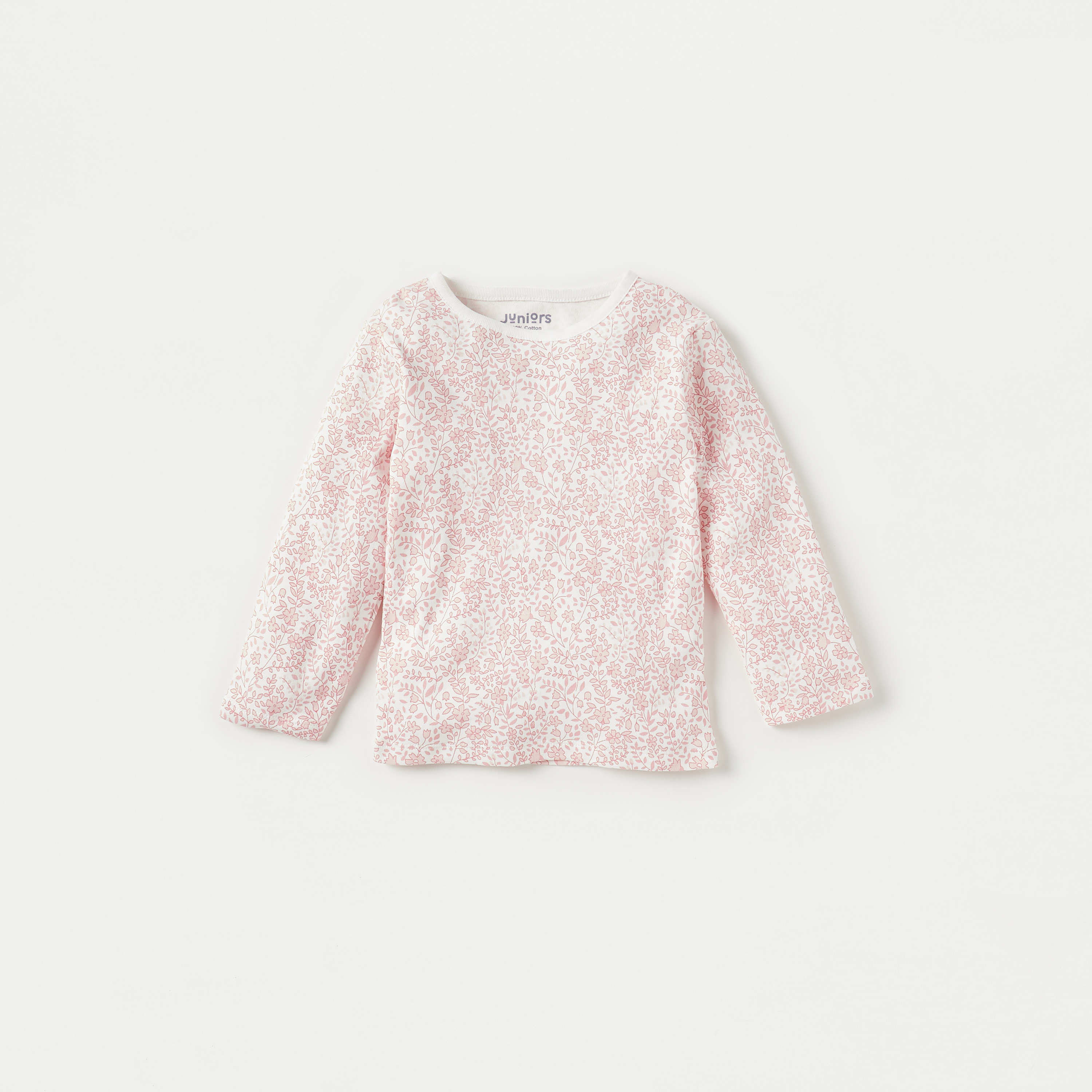 طقم بنطلون بيجاما وتيشيرت بطبعات أزهار من جونيورز-baby-girls-clothing-nightwear-pyjamasets-image-2