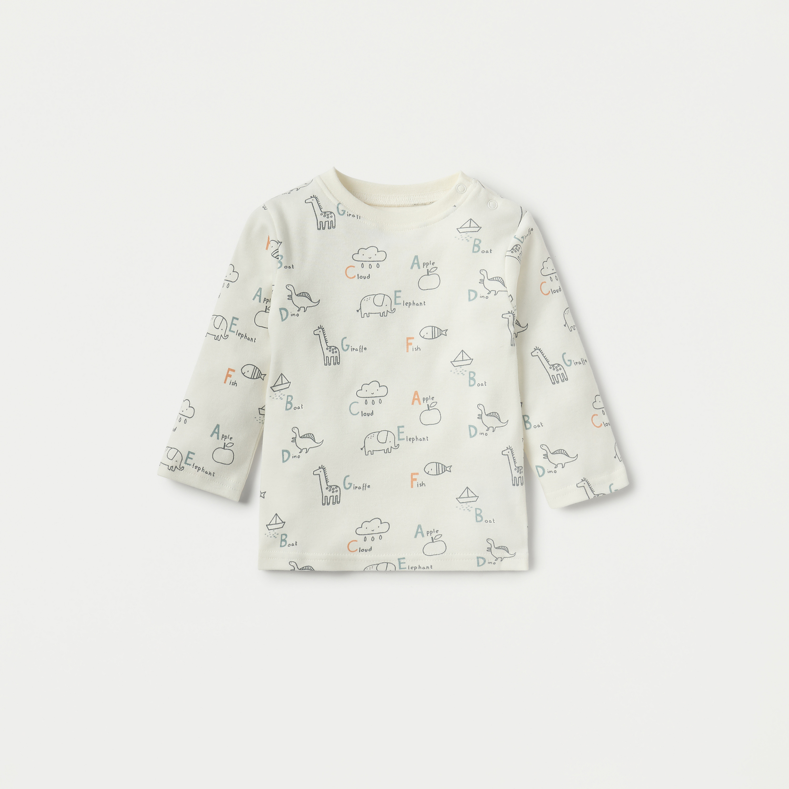 Juniors Pyjama Set with Alphabet Print - Cotton - Long Sleeves - Collar-baby-boys-clothing-nightwear-pyjamasets-image-2