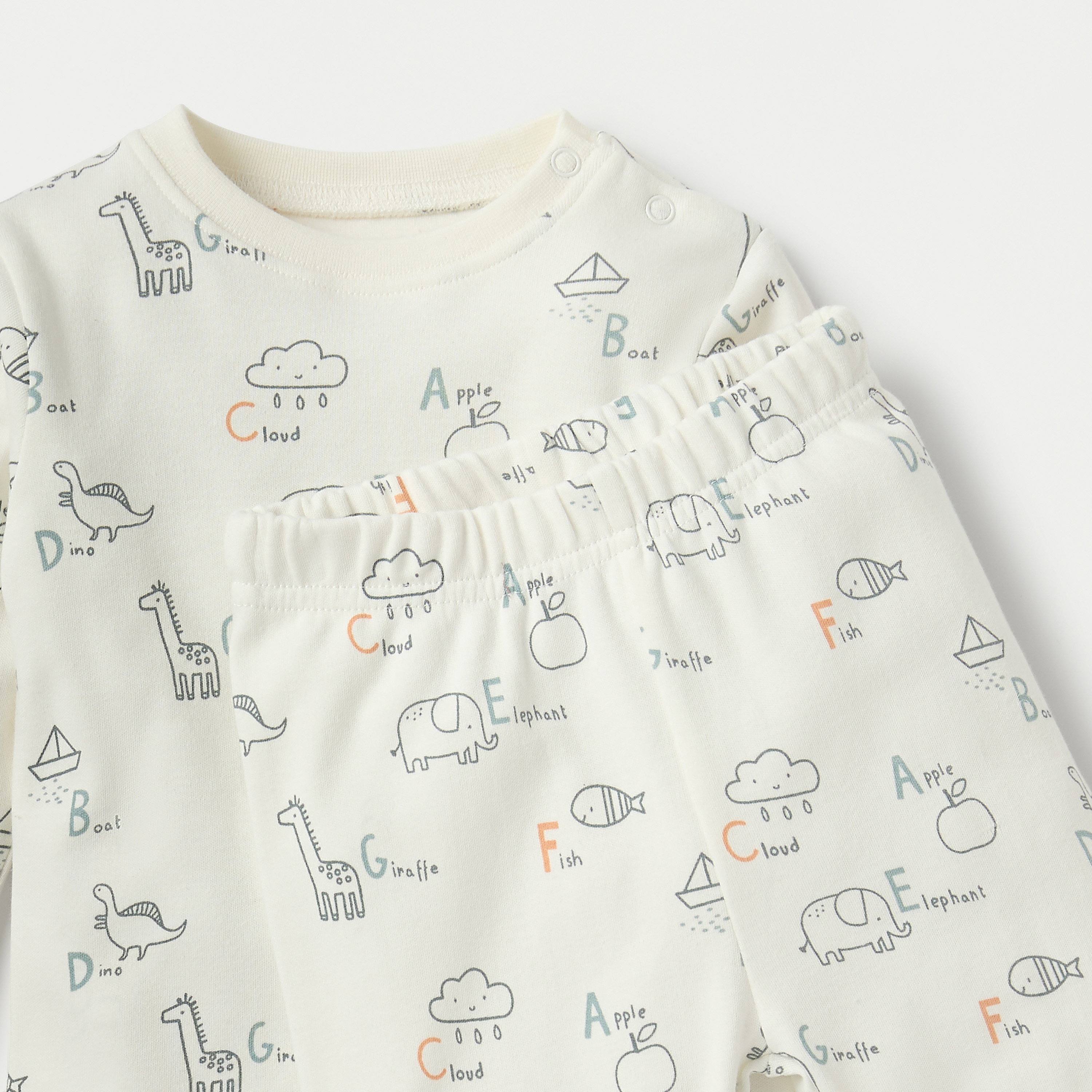 Juniors Pyjama Set with Alphabet Print - Cotton - Long Sleeves - Collar-baby-boys-clothing-nightwear-pyjamasets-image-4