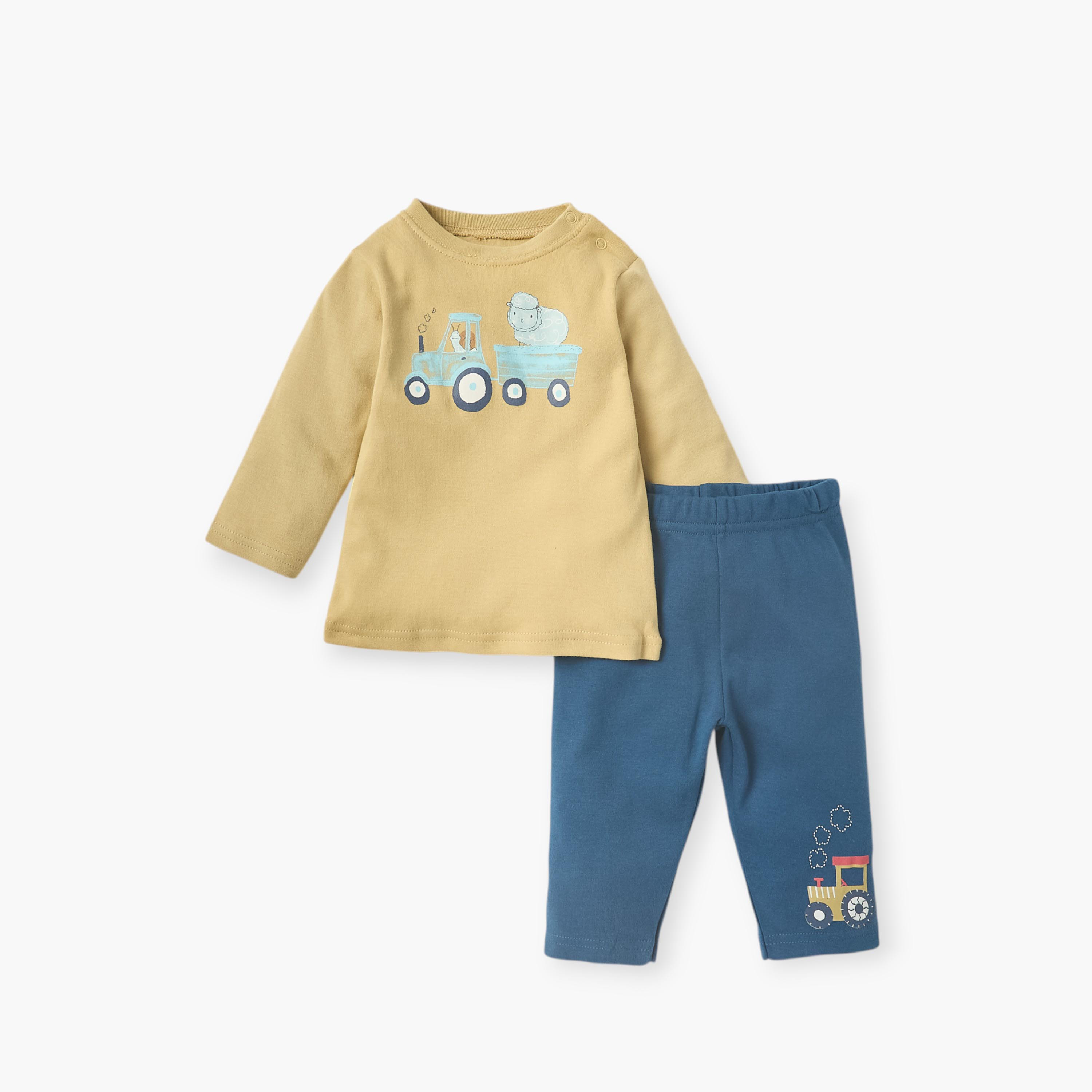 Juniors Graphic Print T-shirt and Pyjama Set-baby-boys-clothing-nightwear-pyjamasets-image-2
