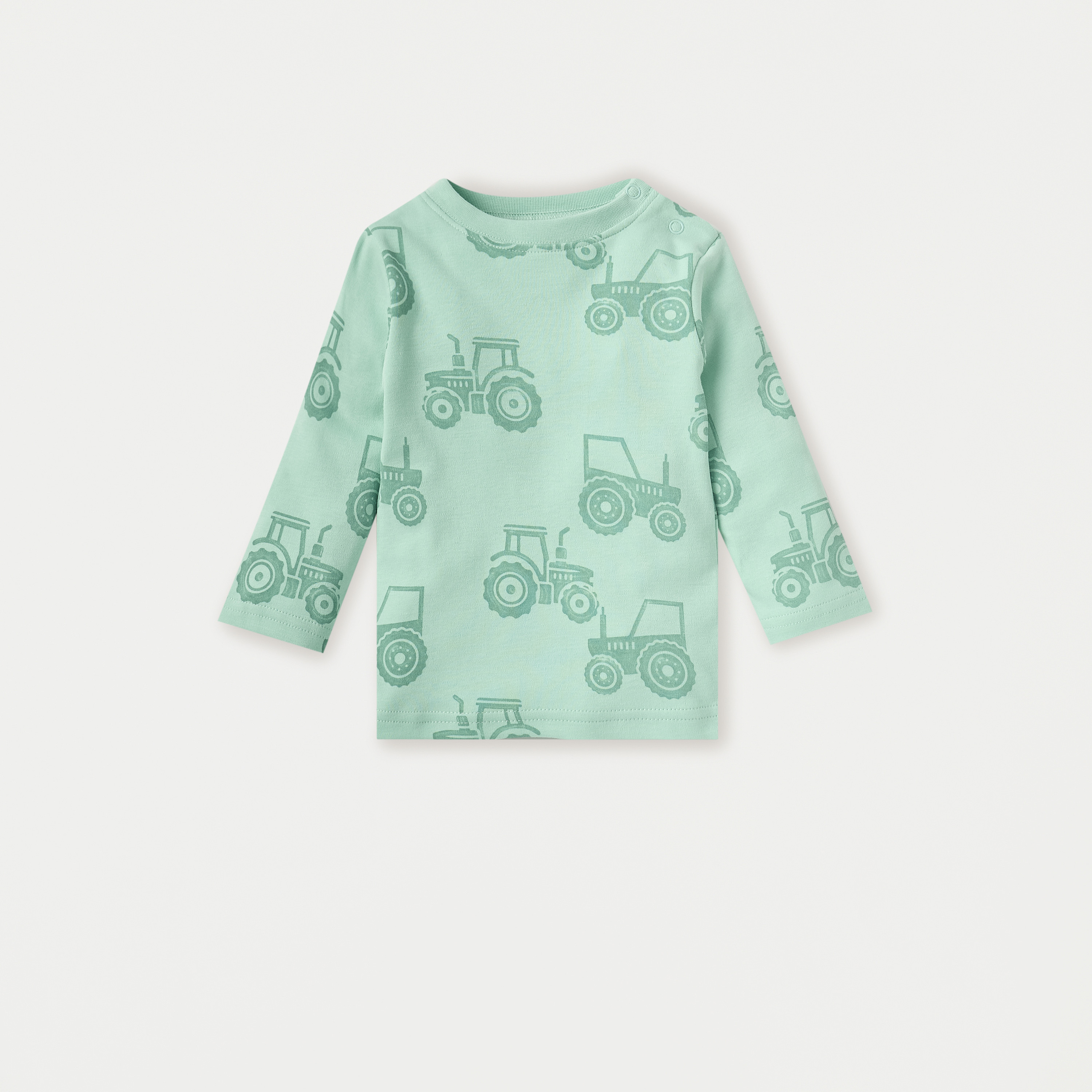 Juniors Tractor Print Long Sleeves T-shirt and Pyjama Set-baby-boys-clothing-nightwear-pyjamasets-image-2