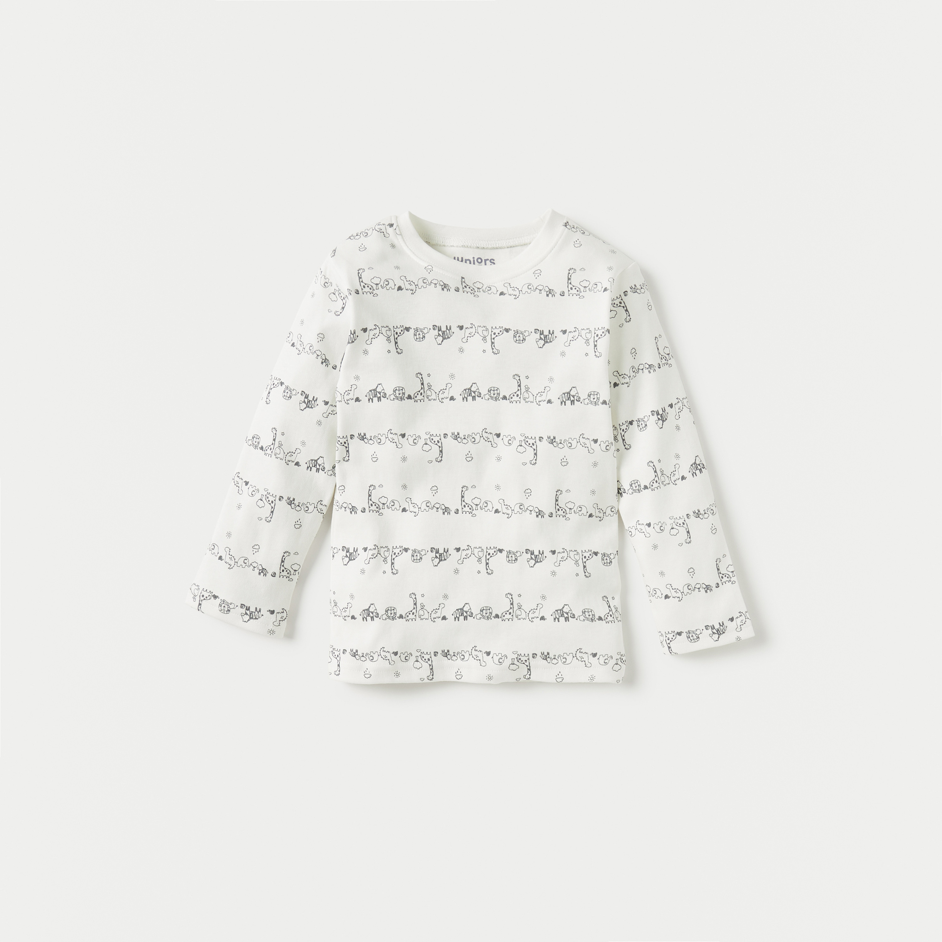 طقم بنطلون بيجاما وتيشيرت قطن بطبعات سفاري من جونيورز-baby-boys-clothing-nightwear-pyjamasets-image-2