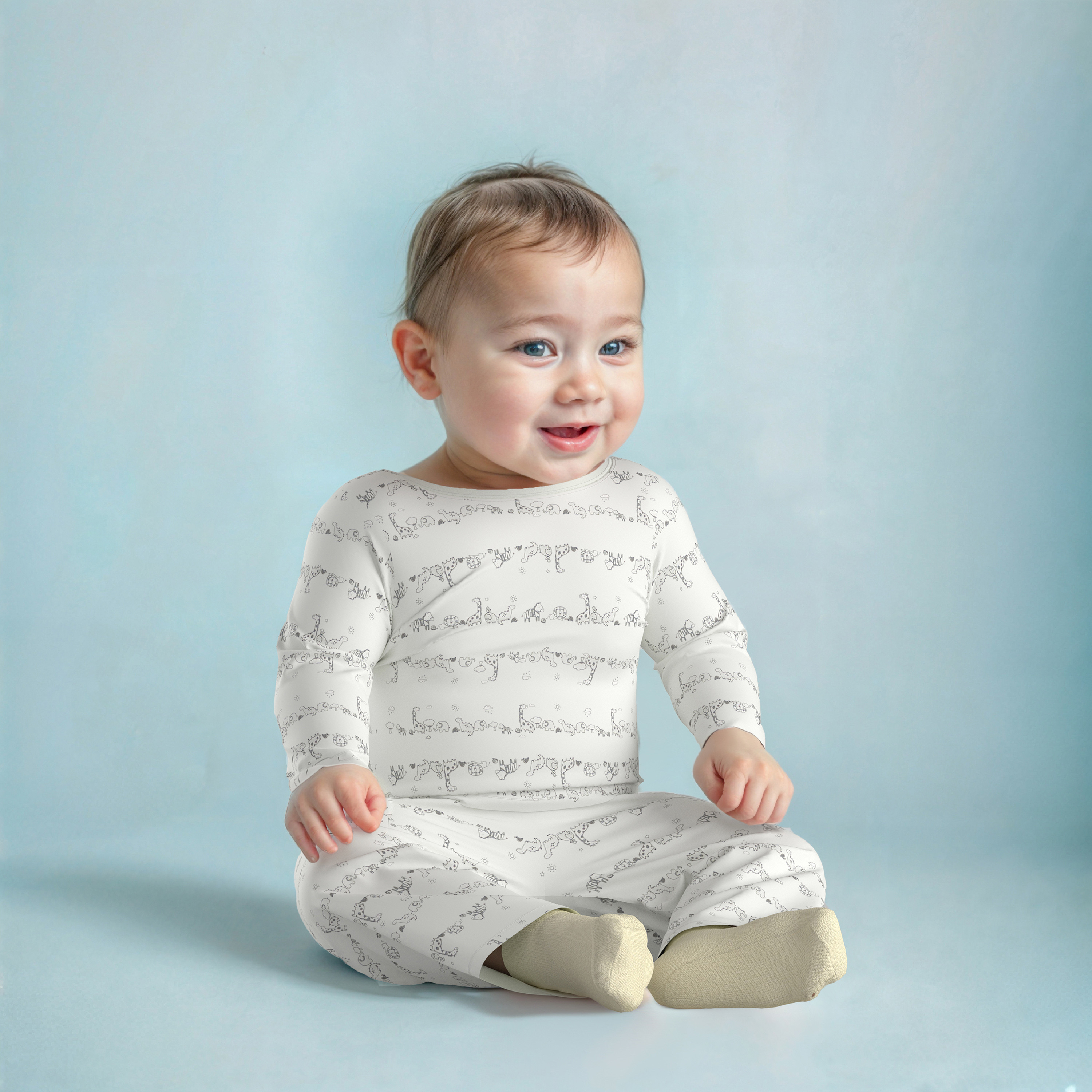 طقم بنطلون بيجاما وتيشيرت قطن بطبعات سفاري من جونيورز-baby-boys-clothing-nightwear-pyjamasets-image-6