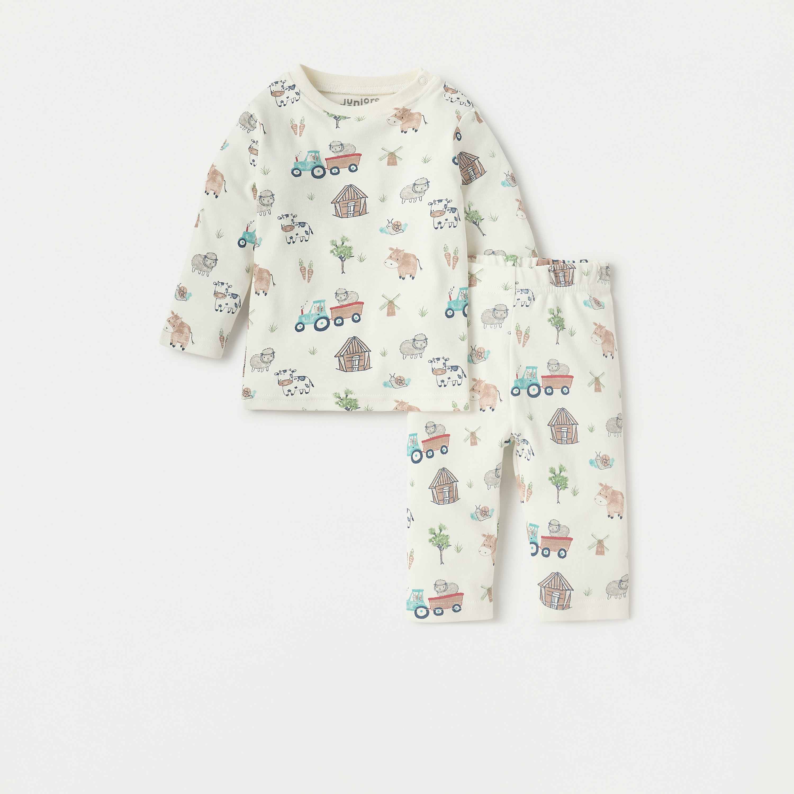Juniors Printed Long Sleeves T-shirt and Pyjama Set-baby-boys-clothing-nightwear-pyjamasets-image-1