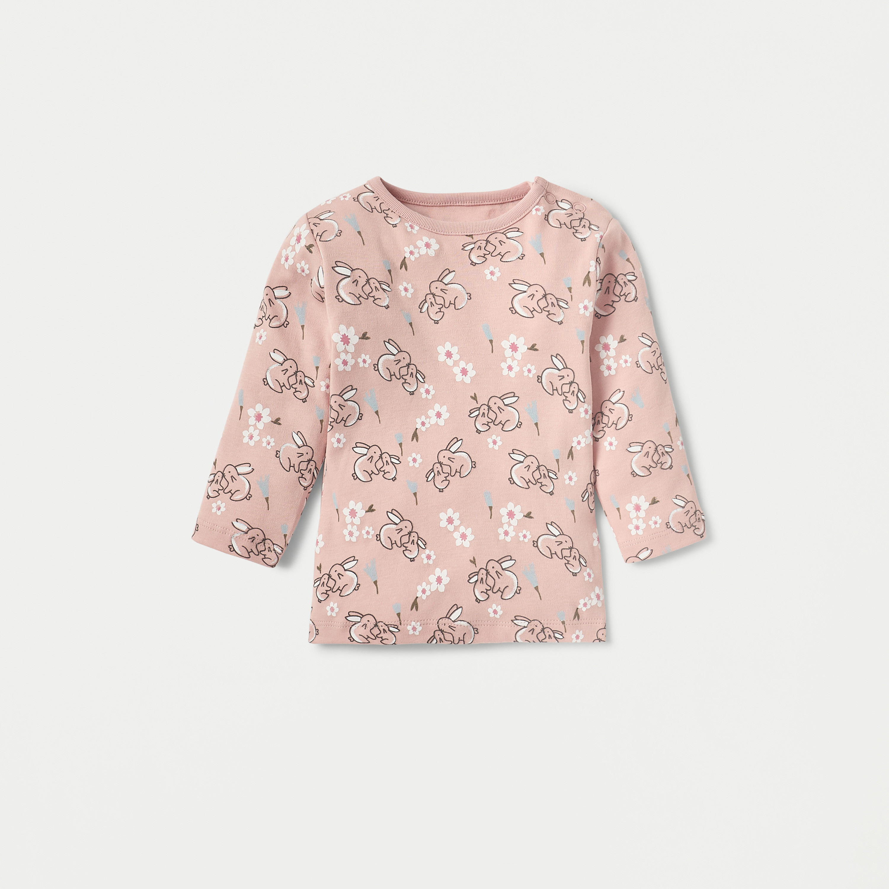 طقم بيجاما وتيشيرت بأكمام طويلة بطبعات أرنب من جونيورز-baby-girls-clothing-nightwear-pyjamasets-image-2