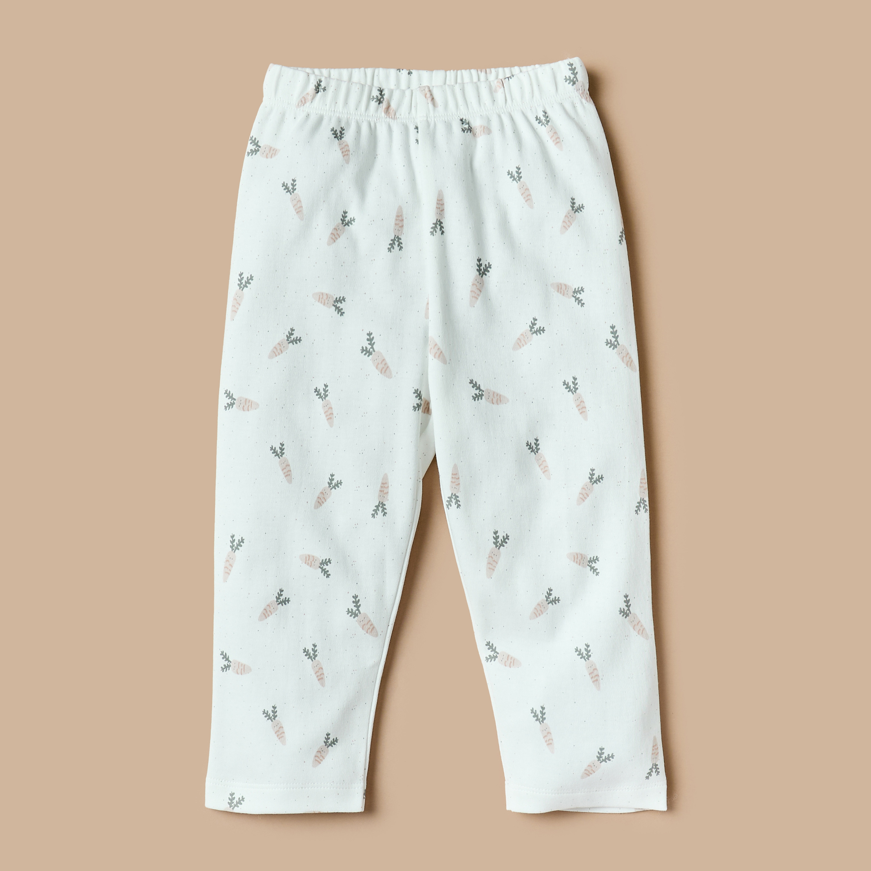 Juniors All-Over Carrot Print Long Sleeves T-shirt and Elasticated Pyjama Set-baby-girls-clothing-nightwear-pyjamasets-image-3