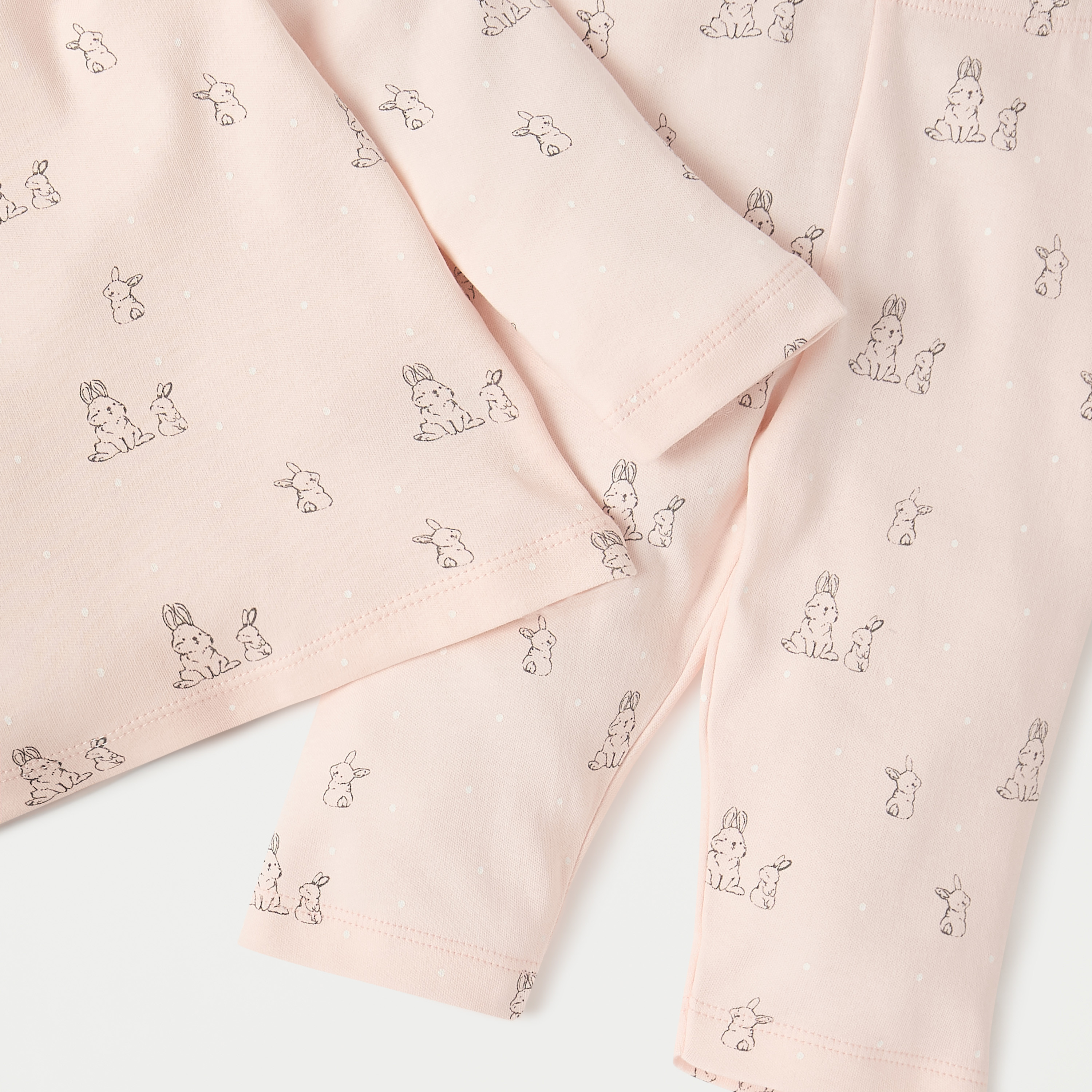Juniors Bunny Print Long Sleeves T-shirt and Pyjama Set-baby-girls-clothing-nightwear-pyjamasets-image-5