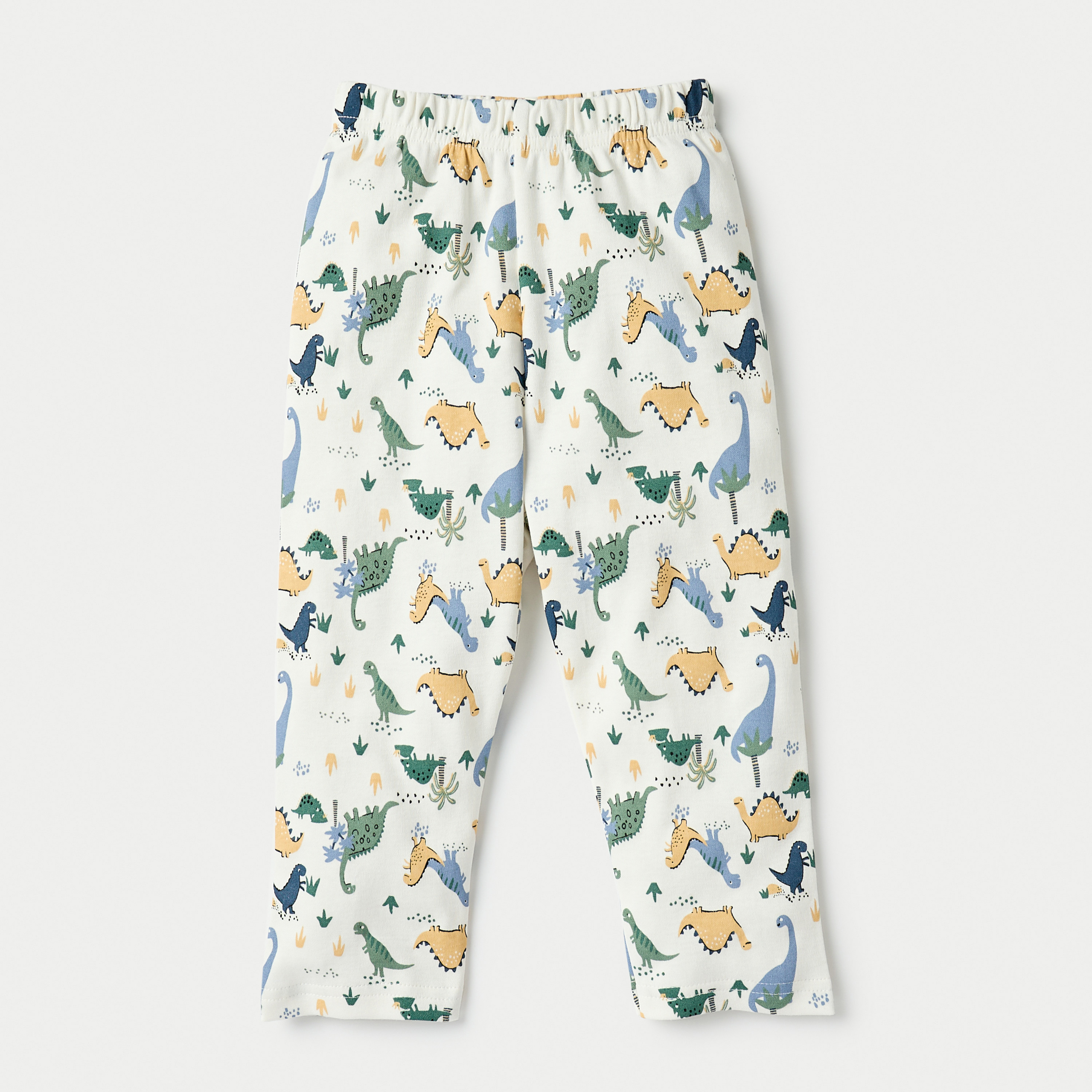 Juniors All-Over Dinosaur Print Long Sleeves T-shirt and Elasticated Pyjama Set-baby-boys-clothing-nightwear-pyjamasets-image-3