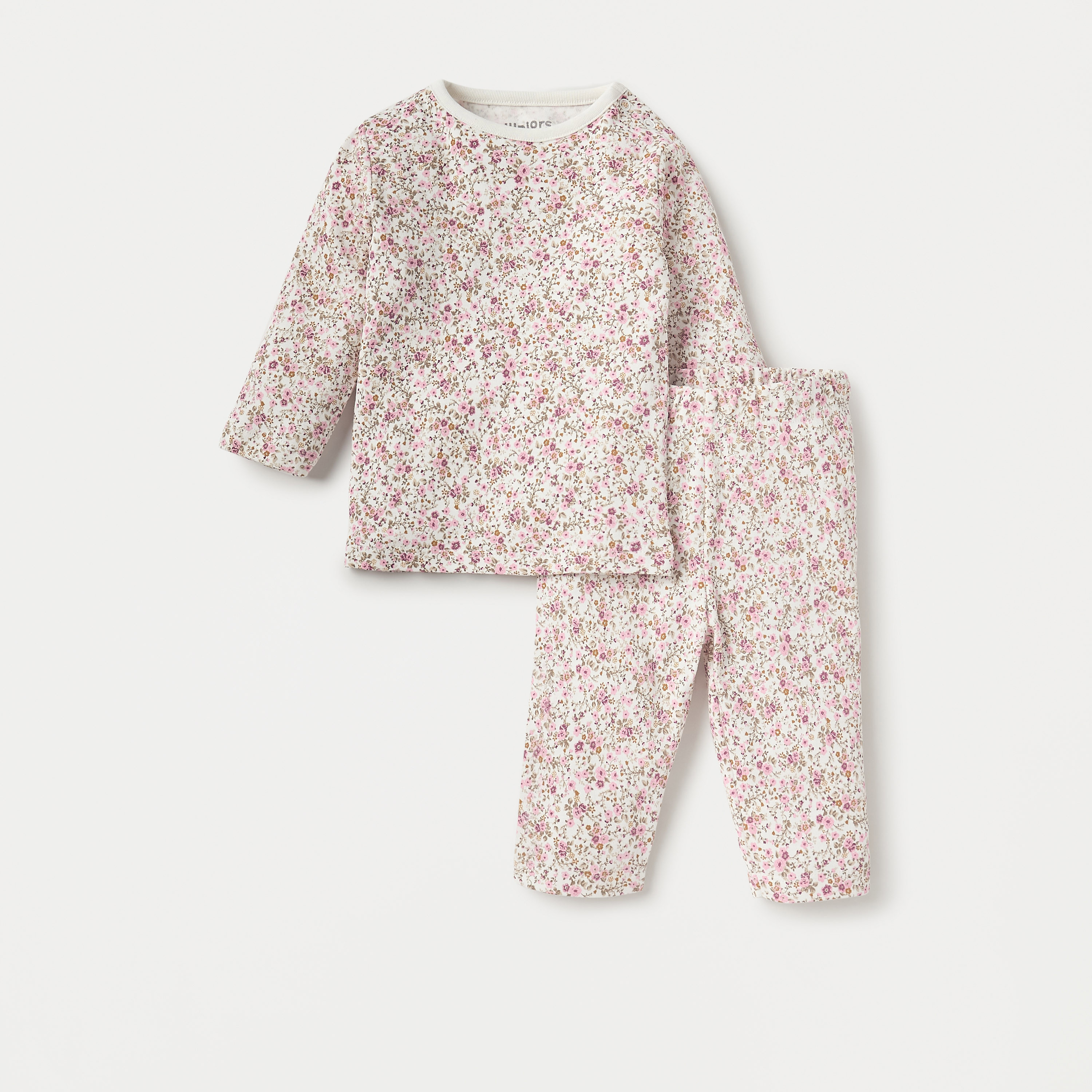 طقم بنطلون بيجاما وتيشيرت بأكمام طويلة وطبعات من جونيورز-baby-girls-clothing-nightwear-pyjamasets-image-1