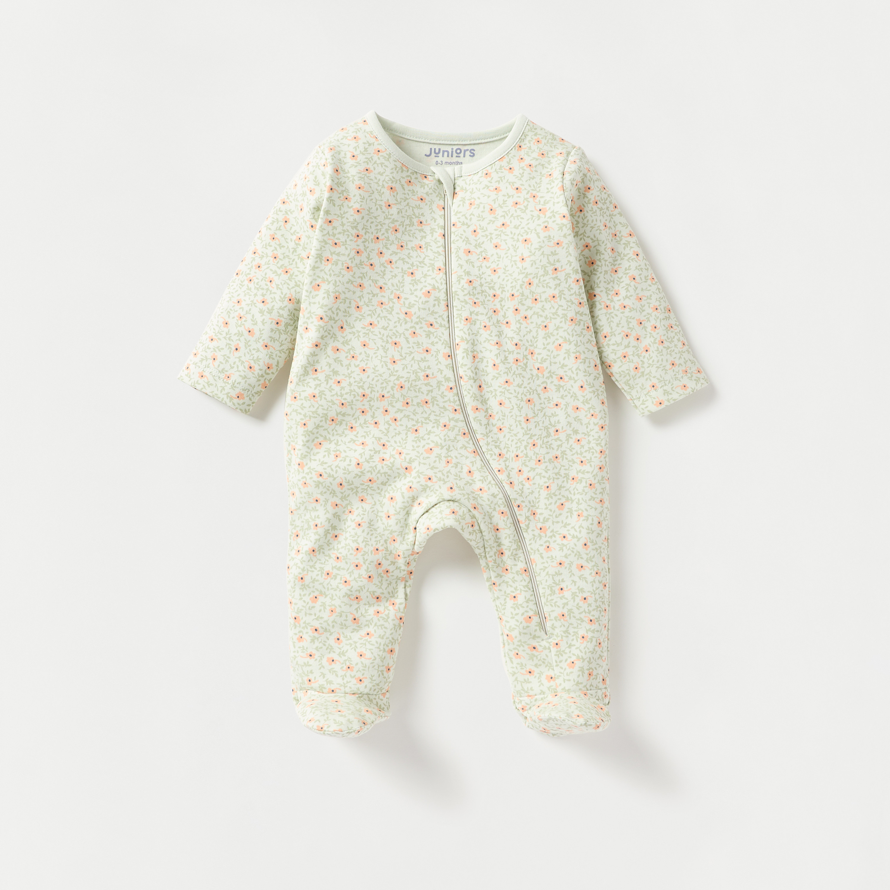 Juniors Printed Closed Feet Sleepsuit with Long Sleeves - Set of 5-baby-girls-clothing-nightwear-sleepsuits-image-2