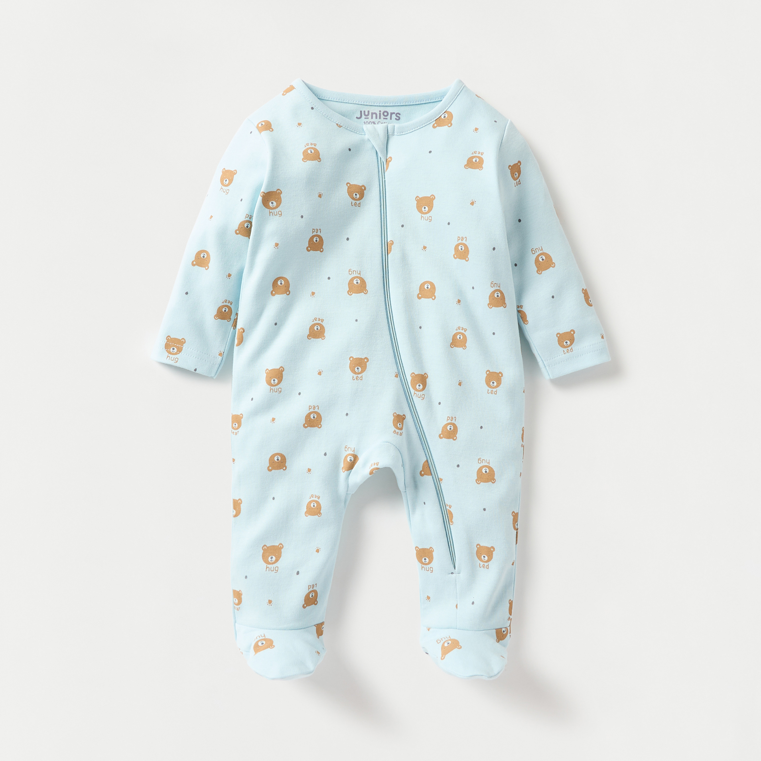 Juniors Printed Closed Feet Sleepsuit with Zip Closure - Set of 5-baby-boys-clothing-nightwear-sleepsuits-image-2