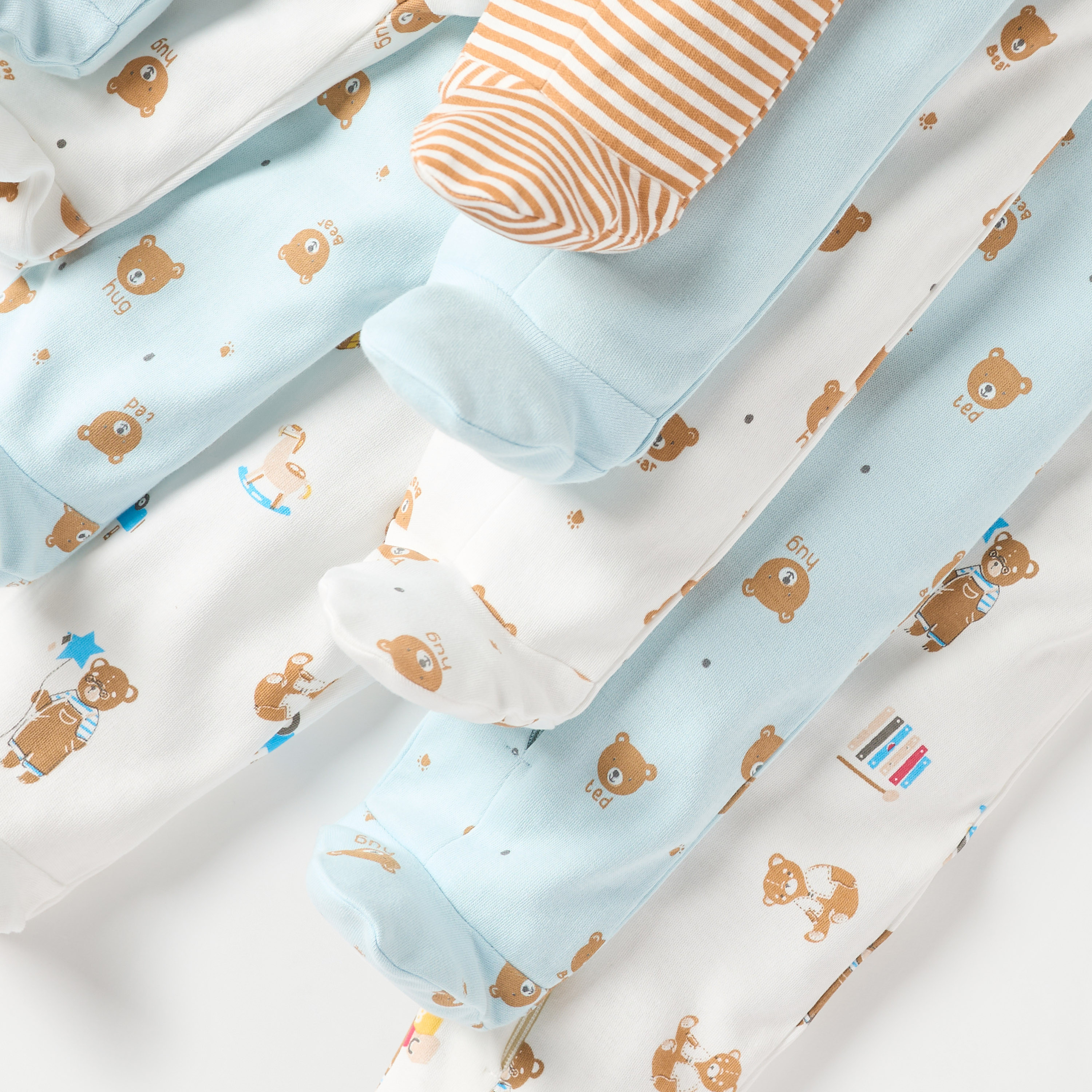 Juniors Printed Closed Feet Sleepsuit with Zip Closure - Set of 5-baby-boys-clothing-nightwear-sleepsuits-image-4