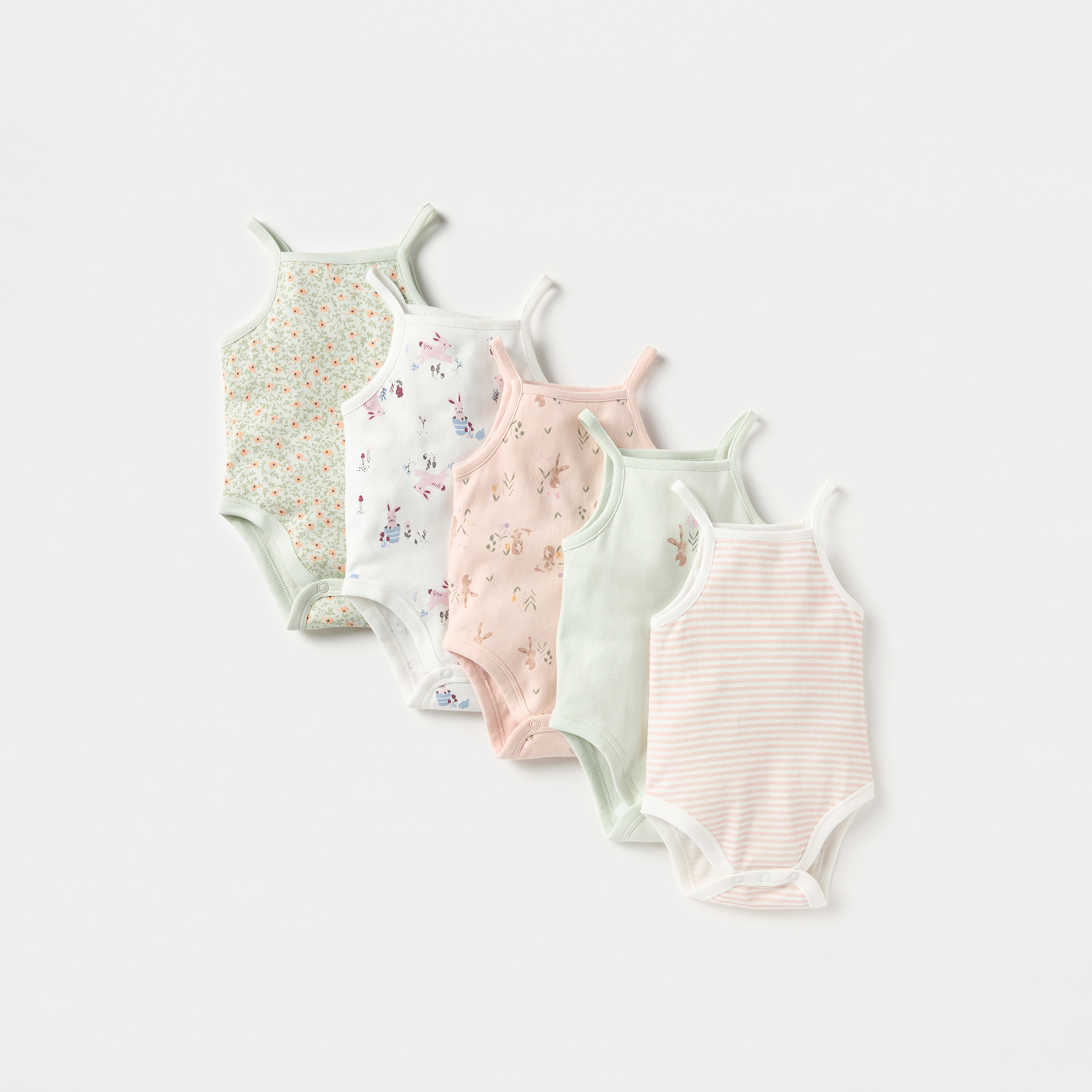 Juniors Printed Sleeveless Bodysuit - Set of 5-baby-girls-clothing-bodysuits-image-1