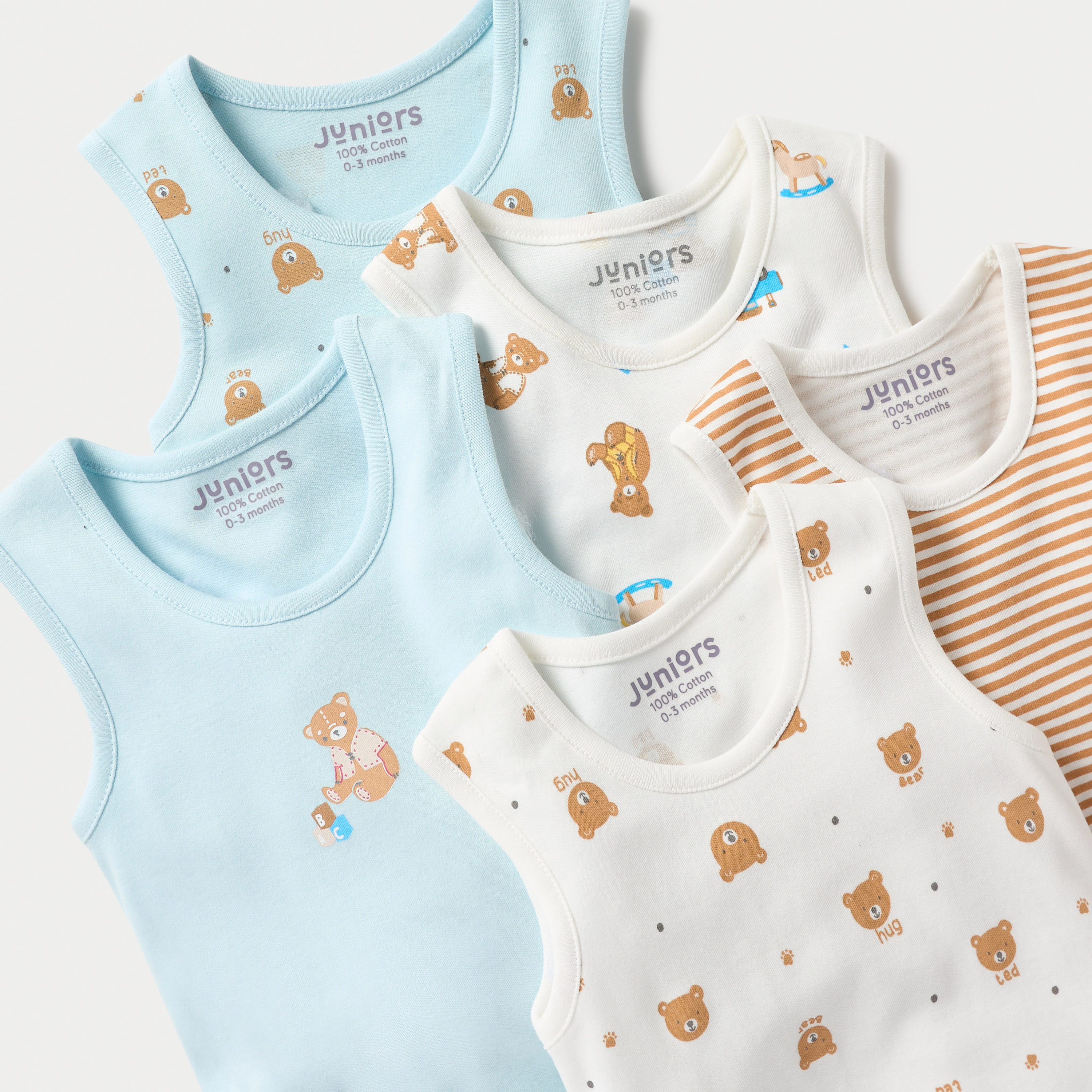 بودي سوت بدون أكمام بطبعات من جونيورز - طقم من 5 قطع-baby-boys-clothing-multipacks-image-3