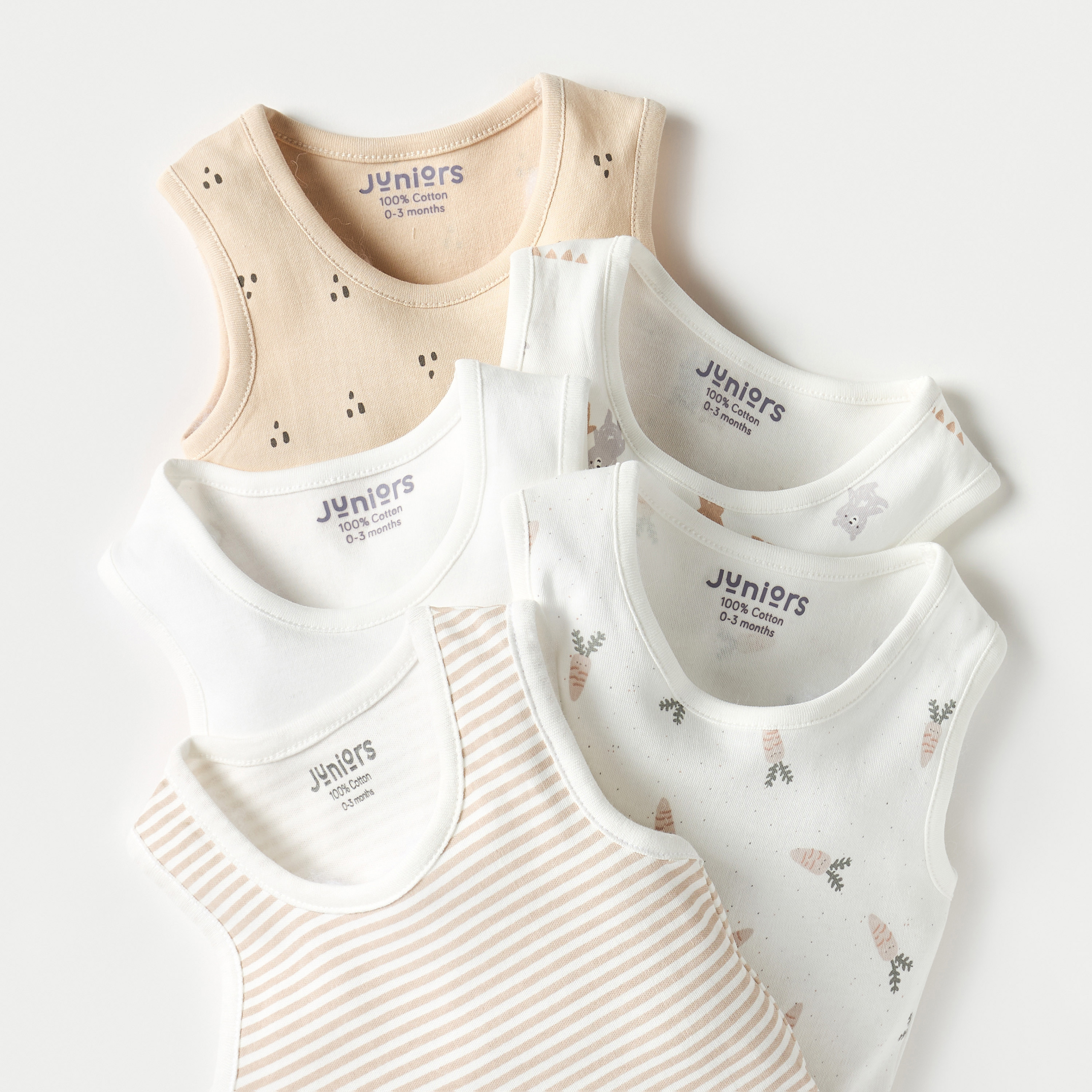Juniors Printed Sleeveless Bodysuit - Set of 5-baby-girls-clothing-bodysuits-image-3