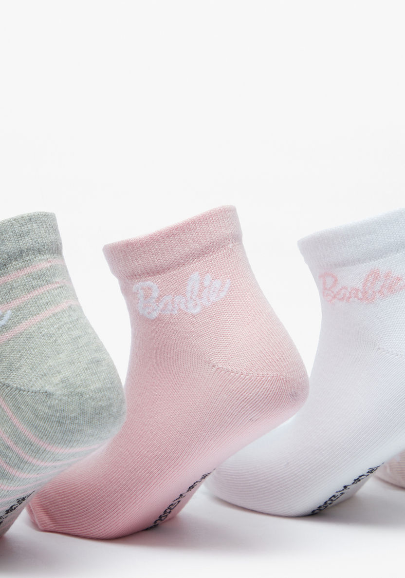Barbie Print Ankle Length Socks - Set of 5-Girl%27s Socks & Tights-image-1