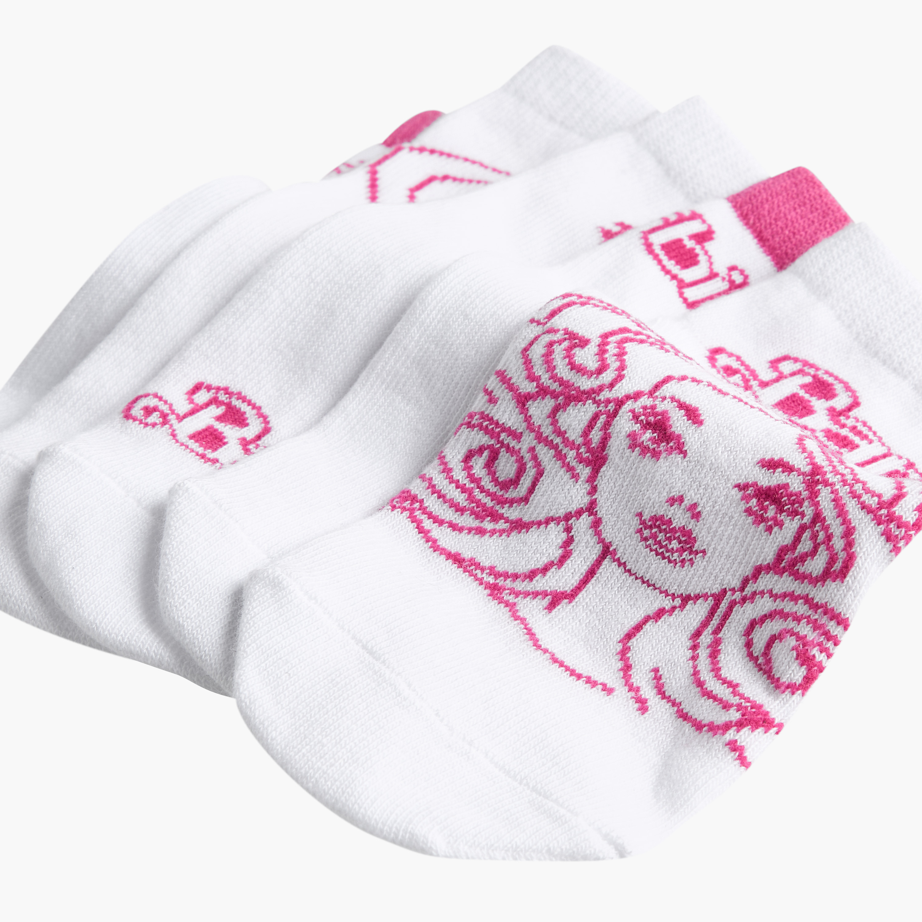 Barbie Print Non-Terry Ankle Length Socks - Set of 5-girls-accessories-socks-image-3