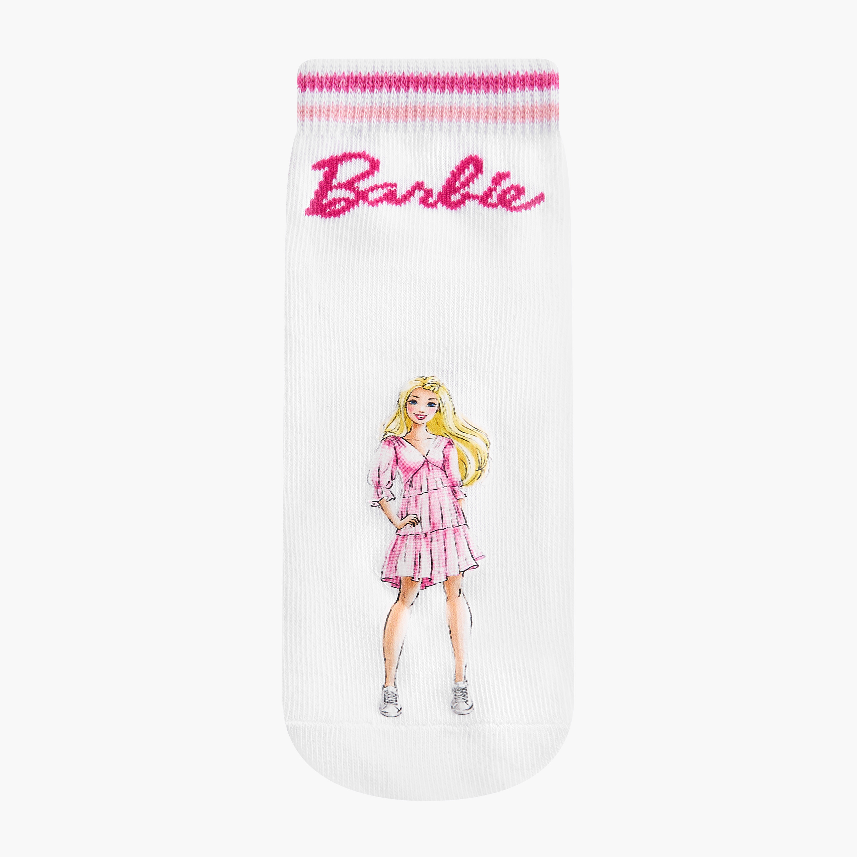 Barbie Printed Ankle Length Socks - Set of 5-girls-accessories-socks-image-2