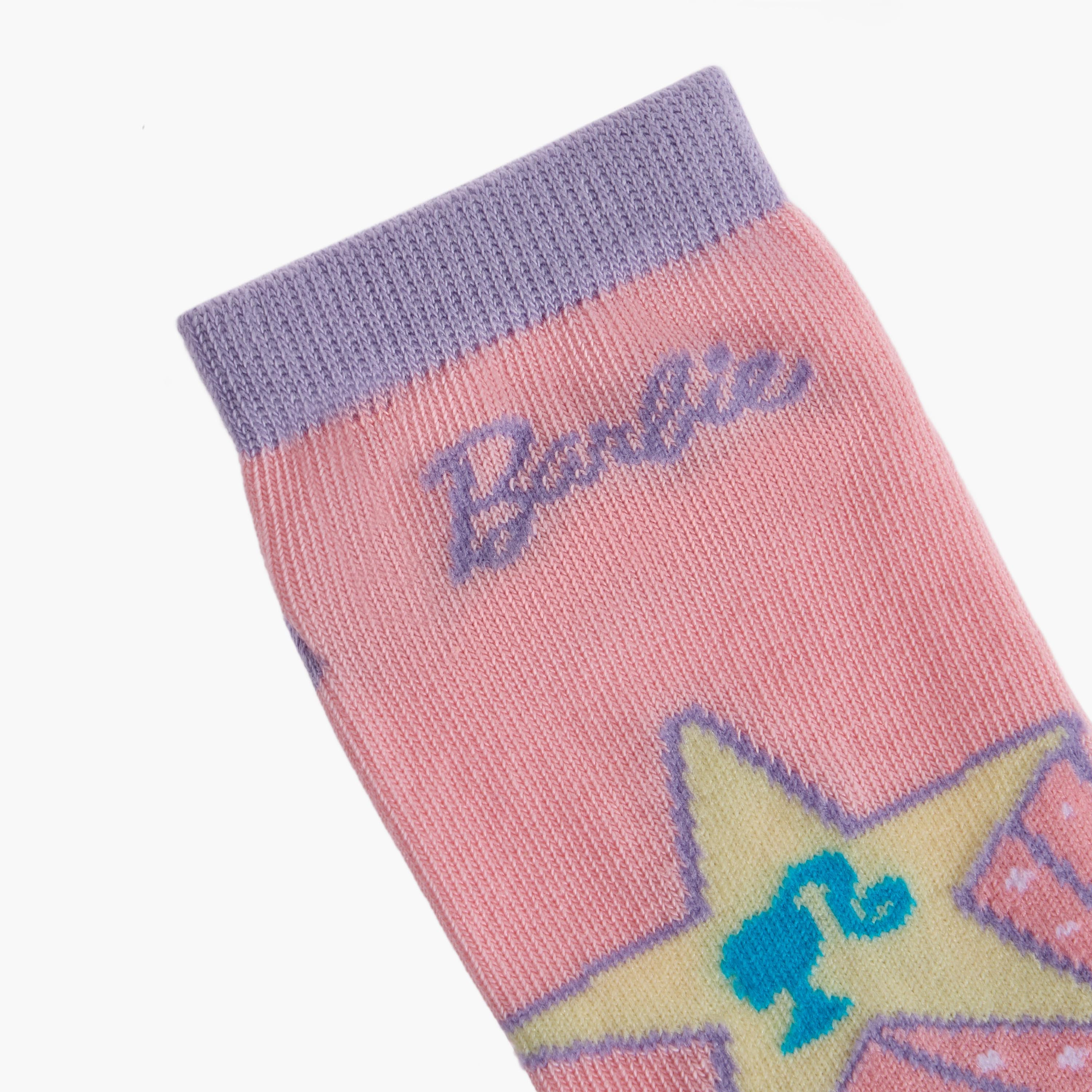 Barbie Printed Non Terry Ankle Length Socks - Set of 5-girls-accessories-socks-image-5