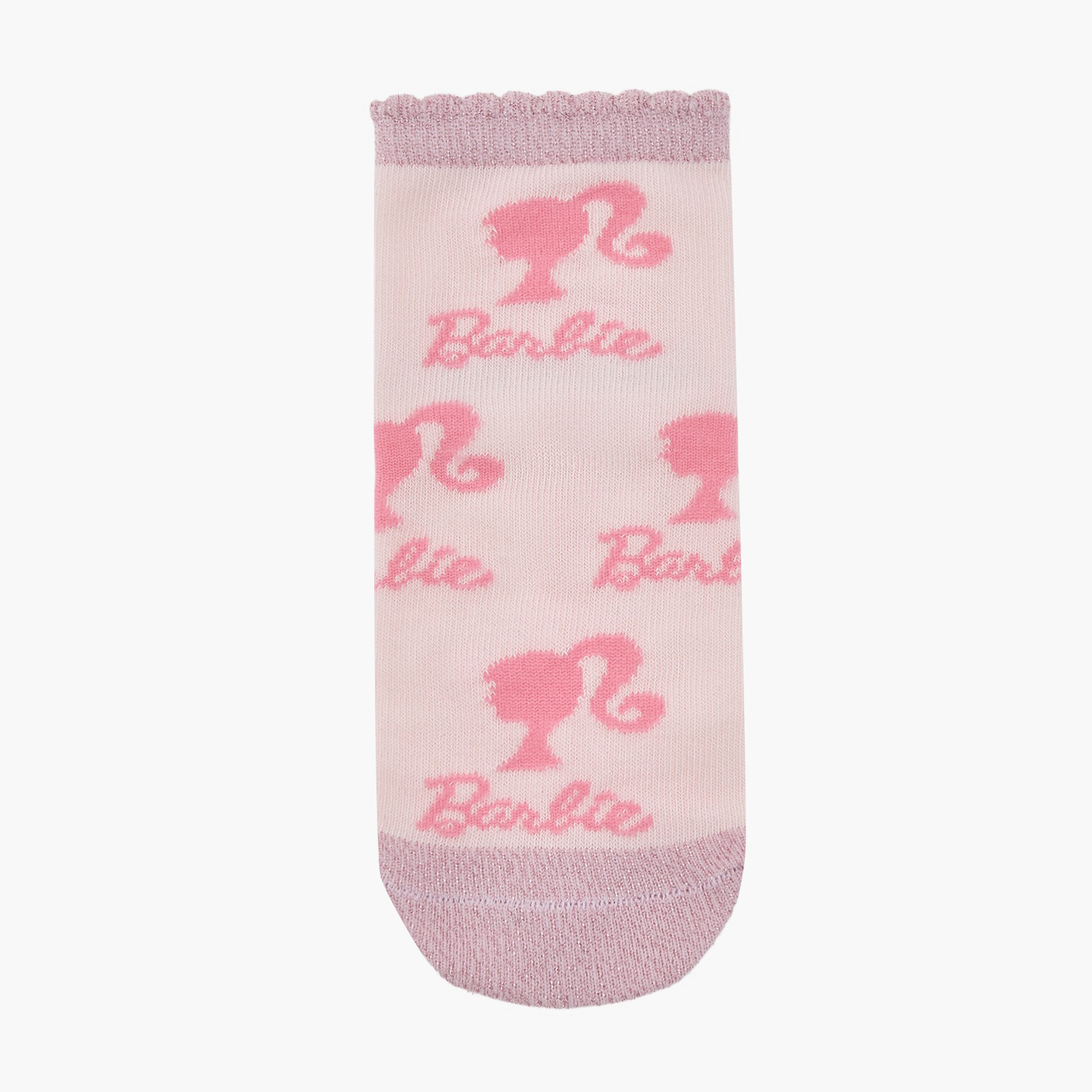 Pack of 5 Barbie Girls Ankle Length Socks with Barbie Print-girls-accessories-socks-image-3