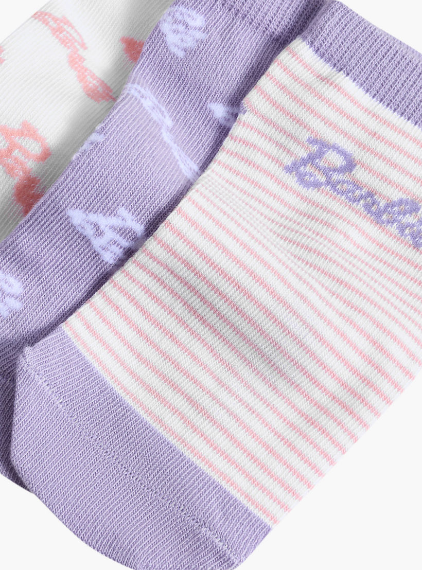 طقم من 5 - جوارب طول الكاحل بطبعات للبنات من باربي-girls-accessories-socks-image-4