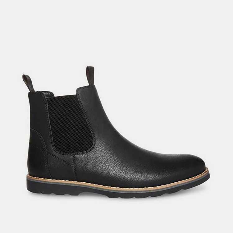 Steve Madden Men's Textured Chelsea Boots with Pull Tabs