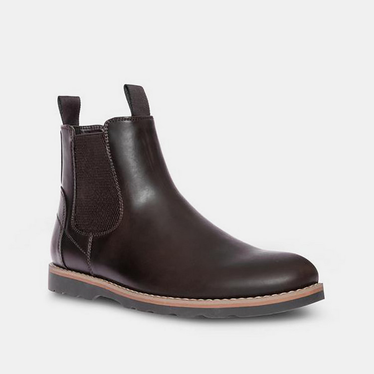Steve Madden Men's Textured Chelsea Boots with Pull Tabs