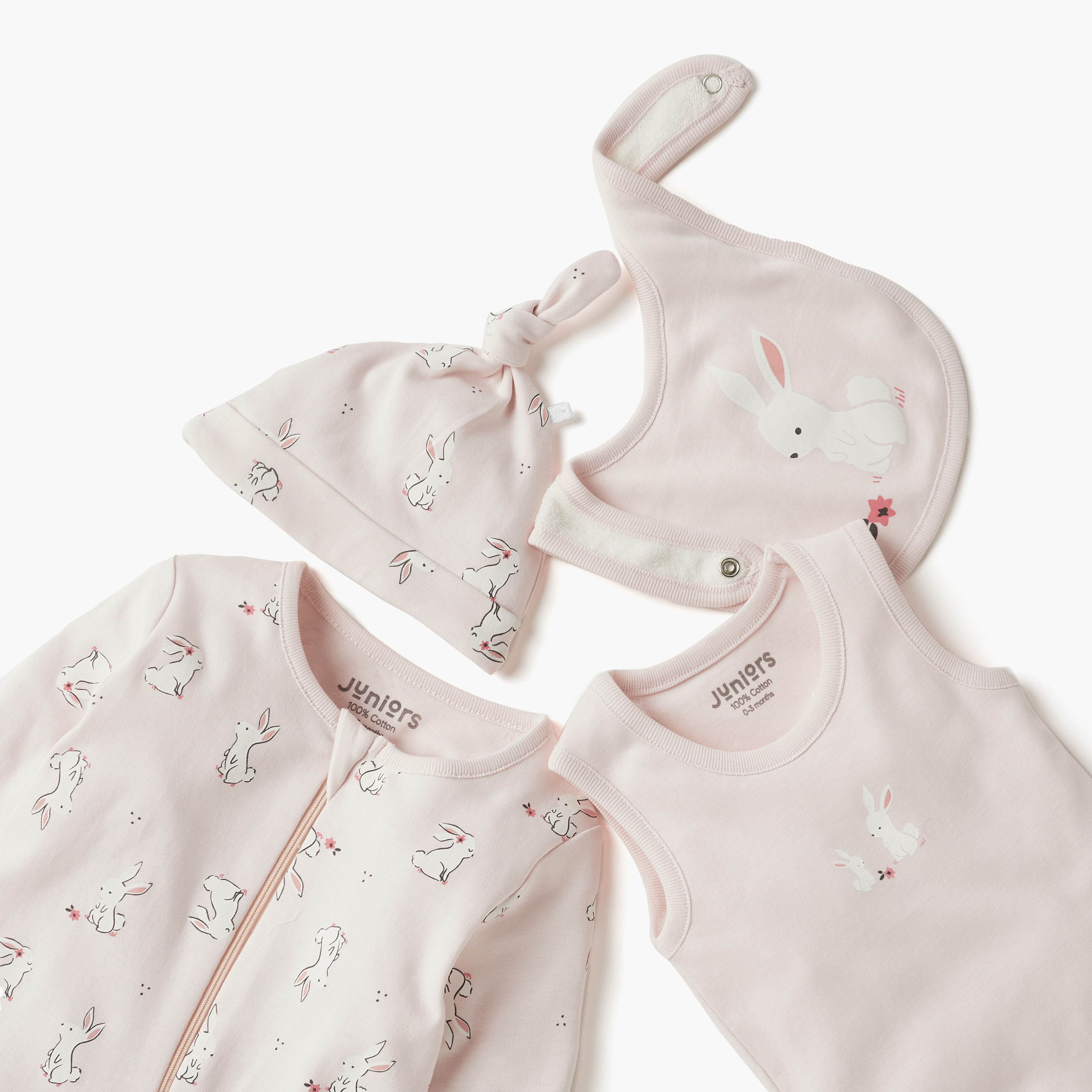 Juniors Bunny Print 4-Piece Clothing Gift Set-baby-girls-clothing-setsandcoords-image-4