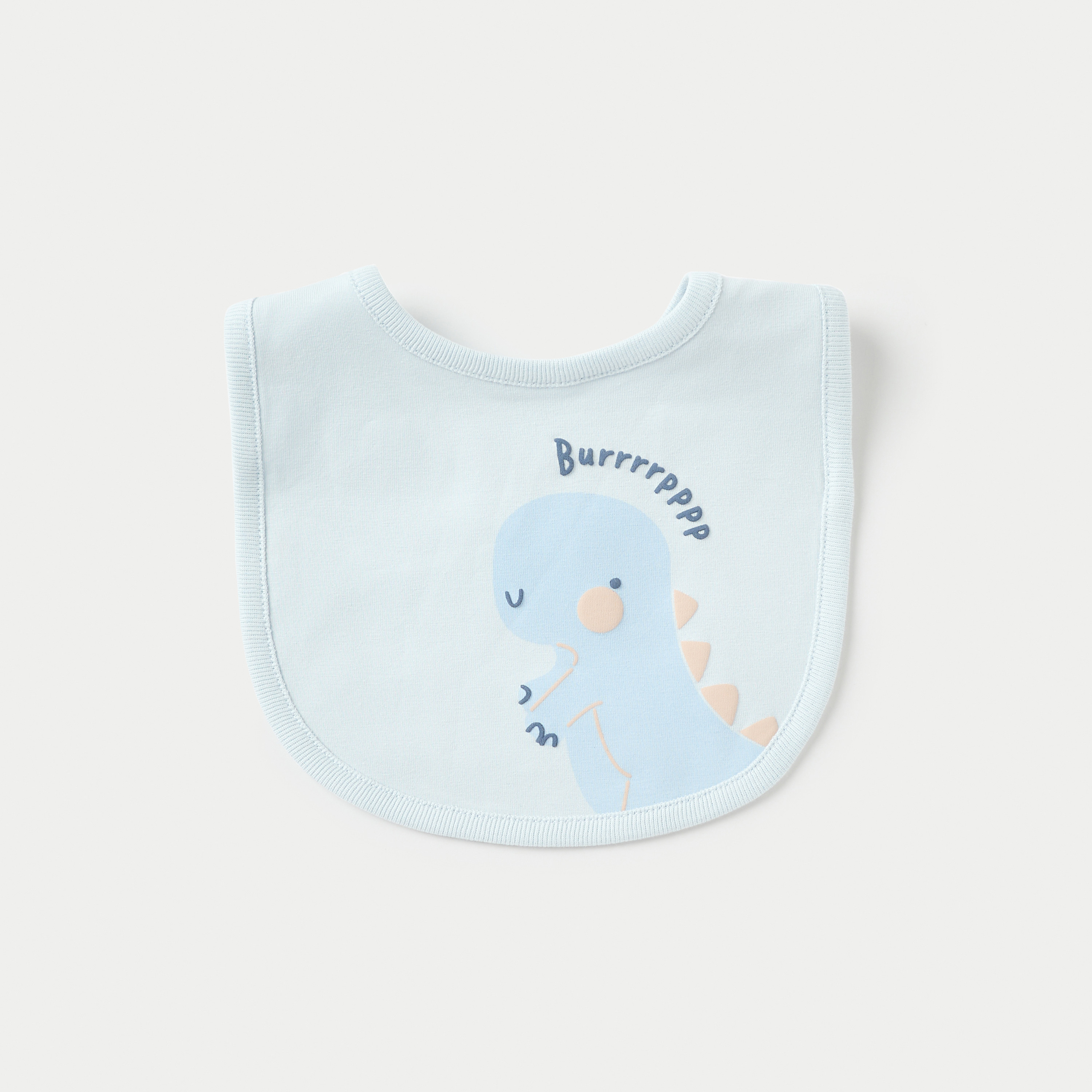 Juniors Dinosaur Print Bib with Snap Button Closure-baby-feeding-bibs-image-1