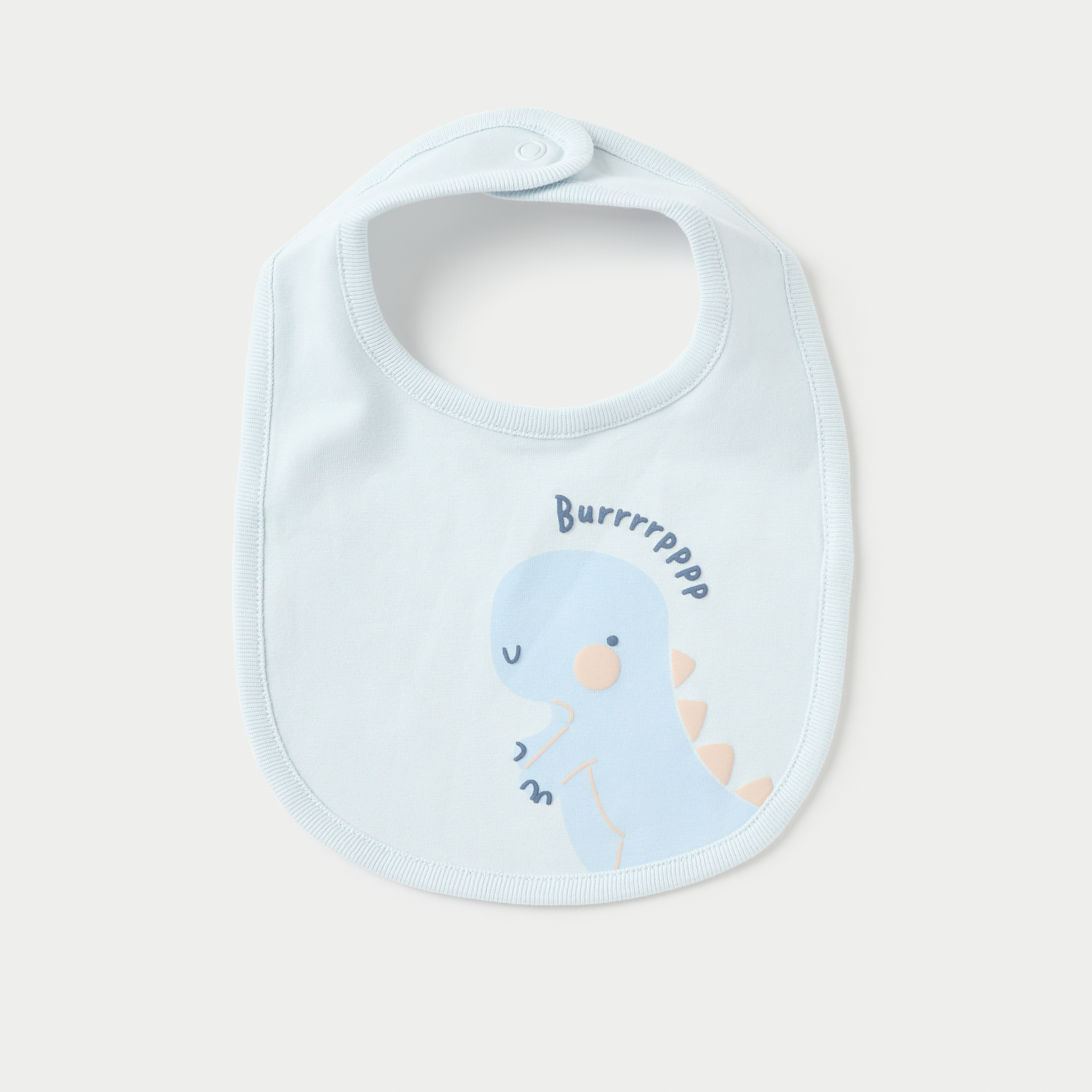 Juniors Dinosaur Print Bib with Snap Button Closure-baby-feeding-bibs-image-2
