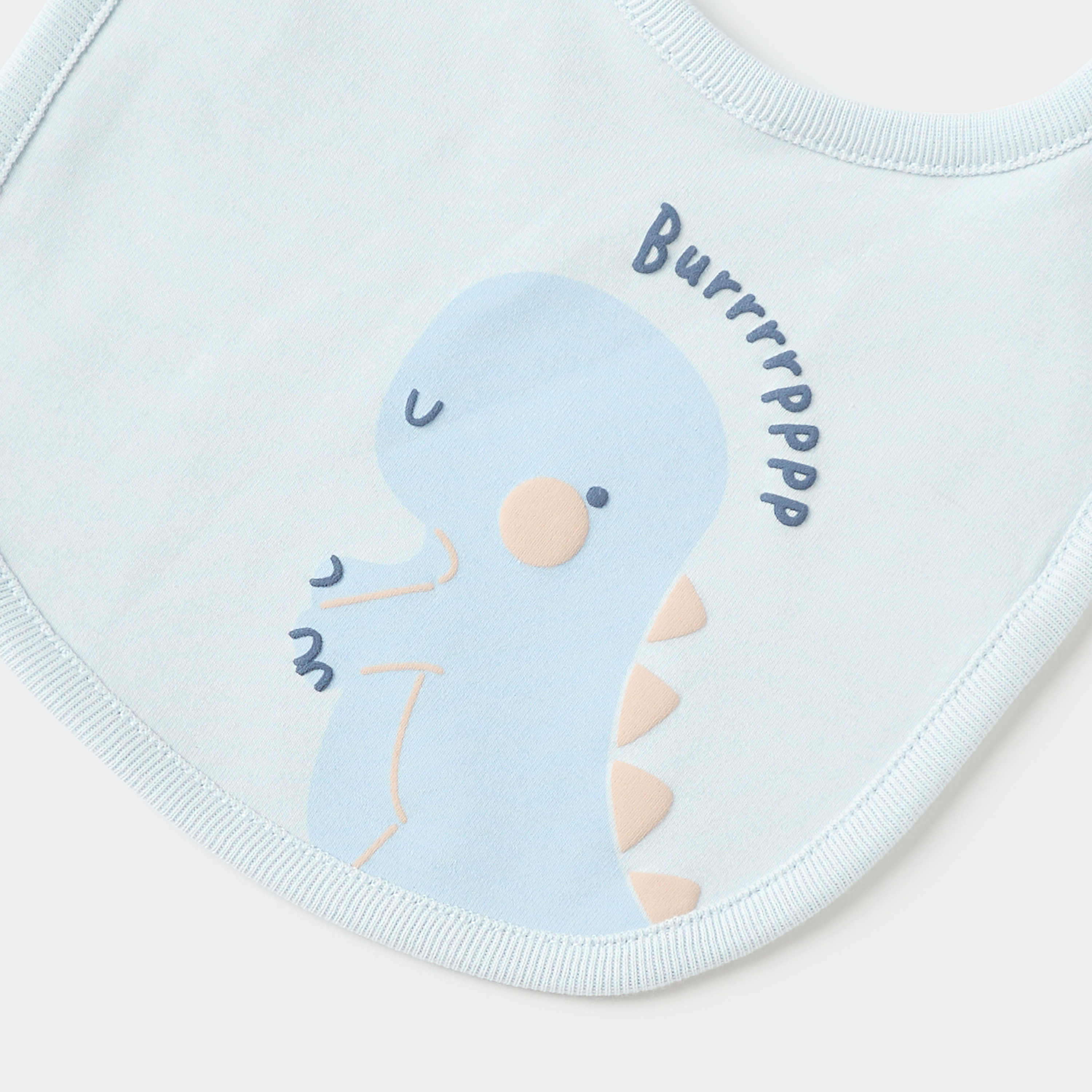 Juniors Dinosaur Print Bib with Snap Button Closure-baby-feeding-bibs-image-3