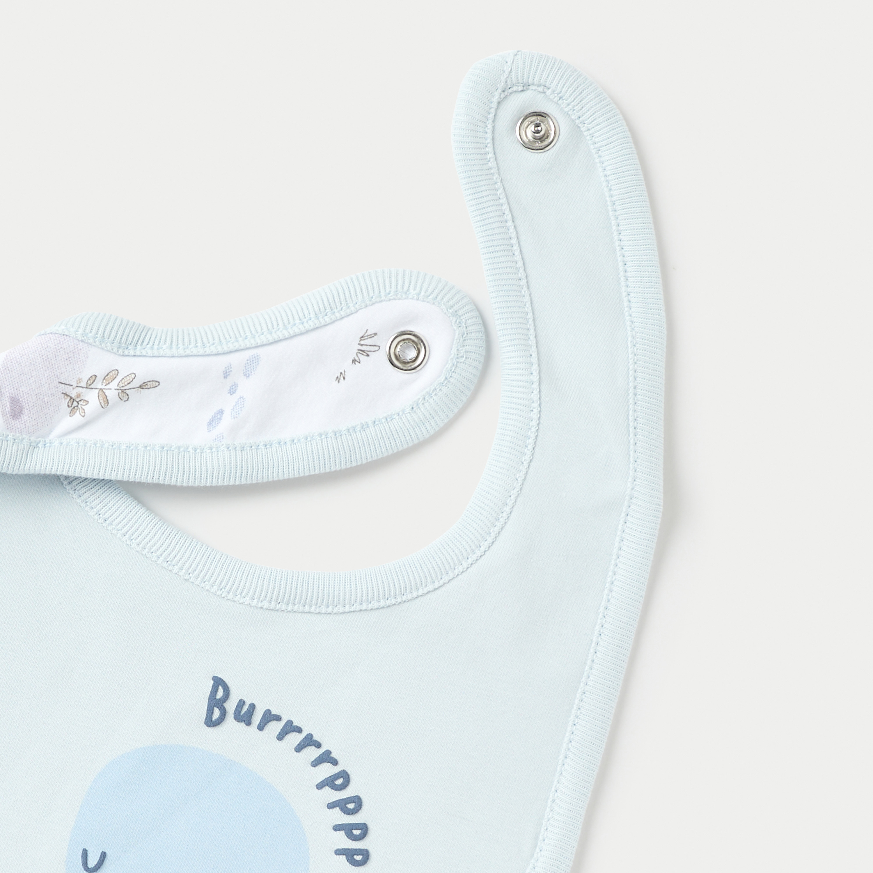Juniors Dinosaur Print Bib with Snap Button Closure-baby-feeding-bibs-image-4