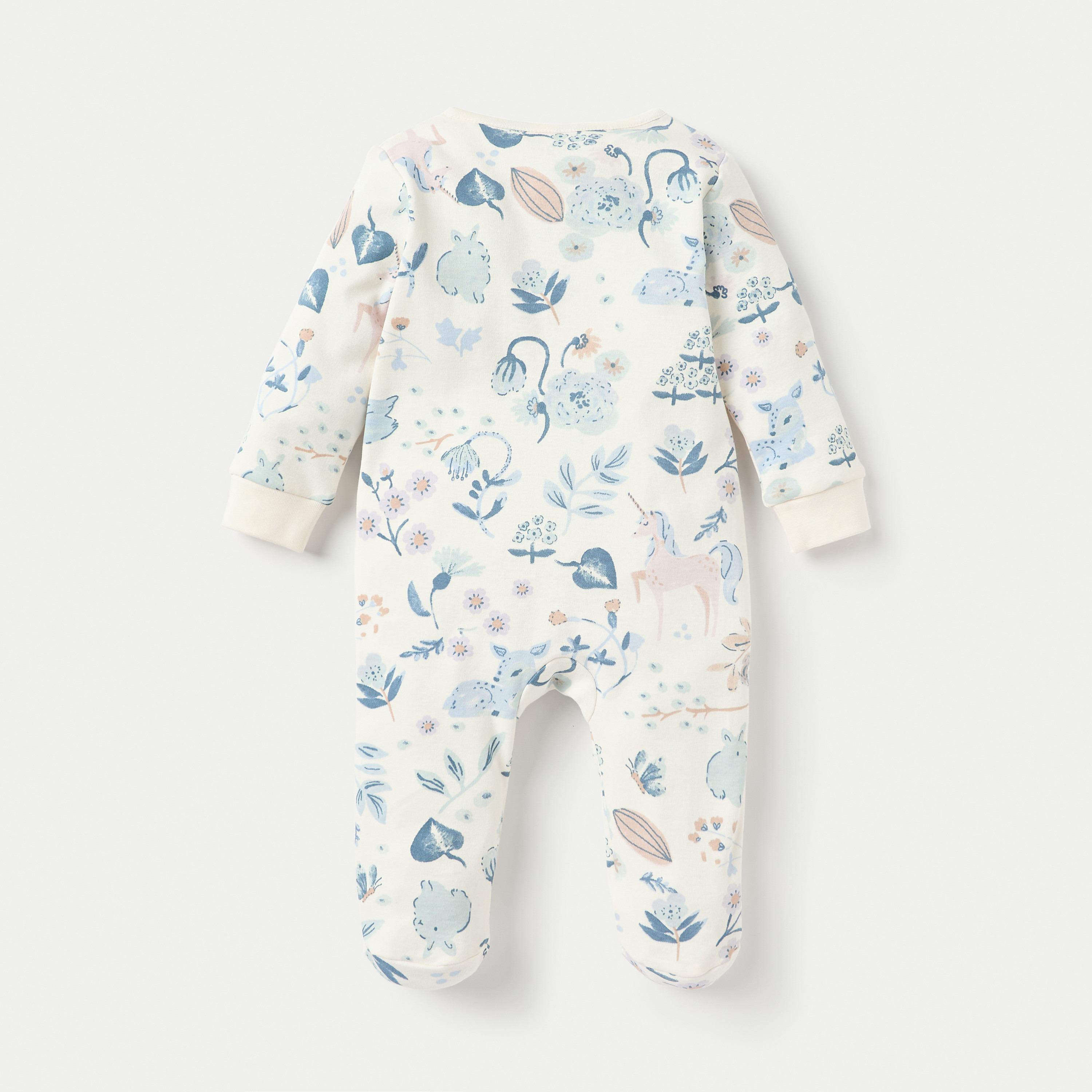 بدلة نوم مغلقة القدمين بزر إغلاق كبّاس وتفاصيل كشكش بطبعات من جونيورز-baby-girls-clothing-nightwear-sleepsuits-image-4