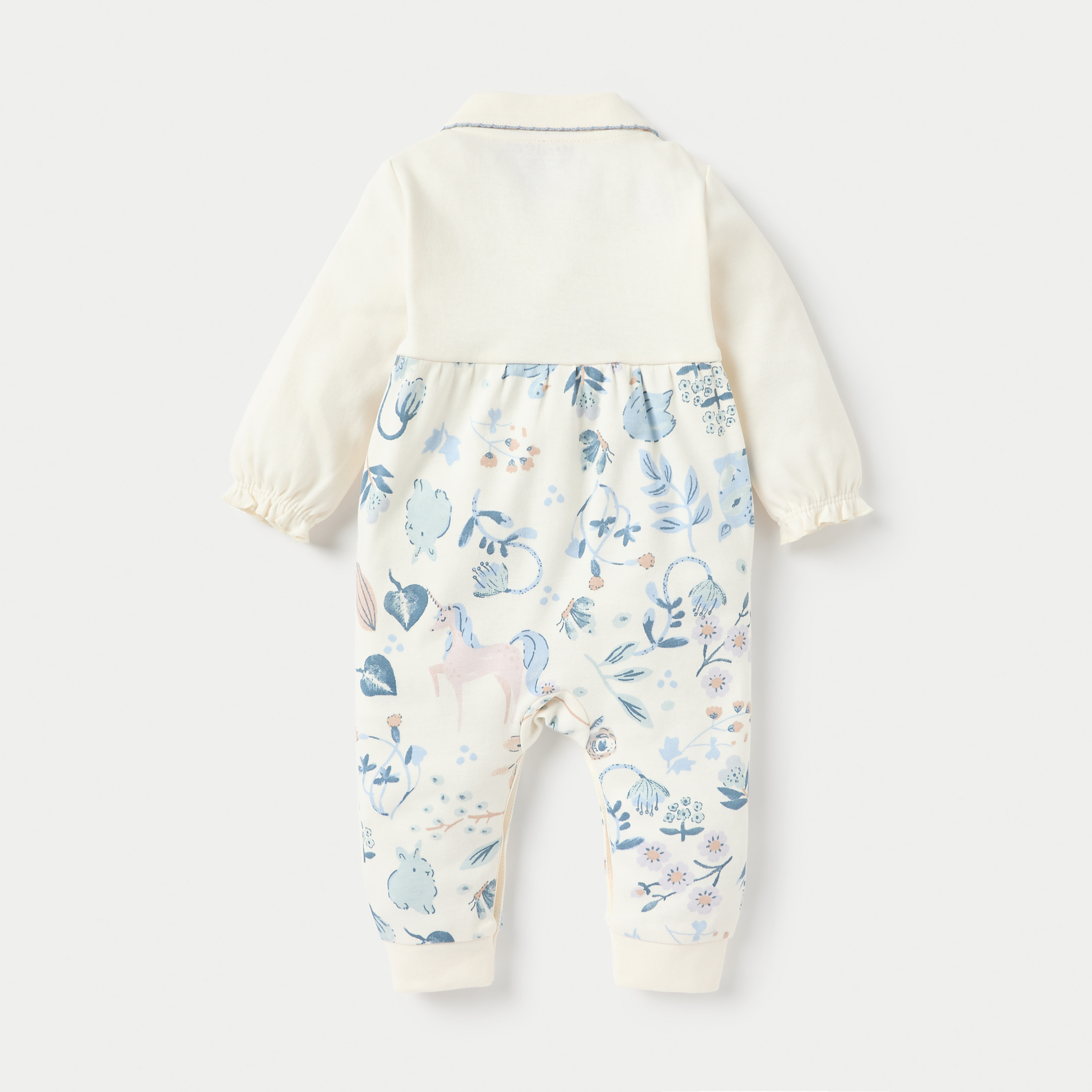 بدلة نوم بأزرار إغلاق كبّاسة وياقة بطبعات من جونيورز-baby-girls-clothing-nightwear-sleepsuits-image-4