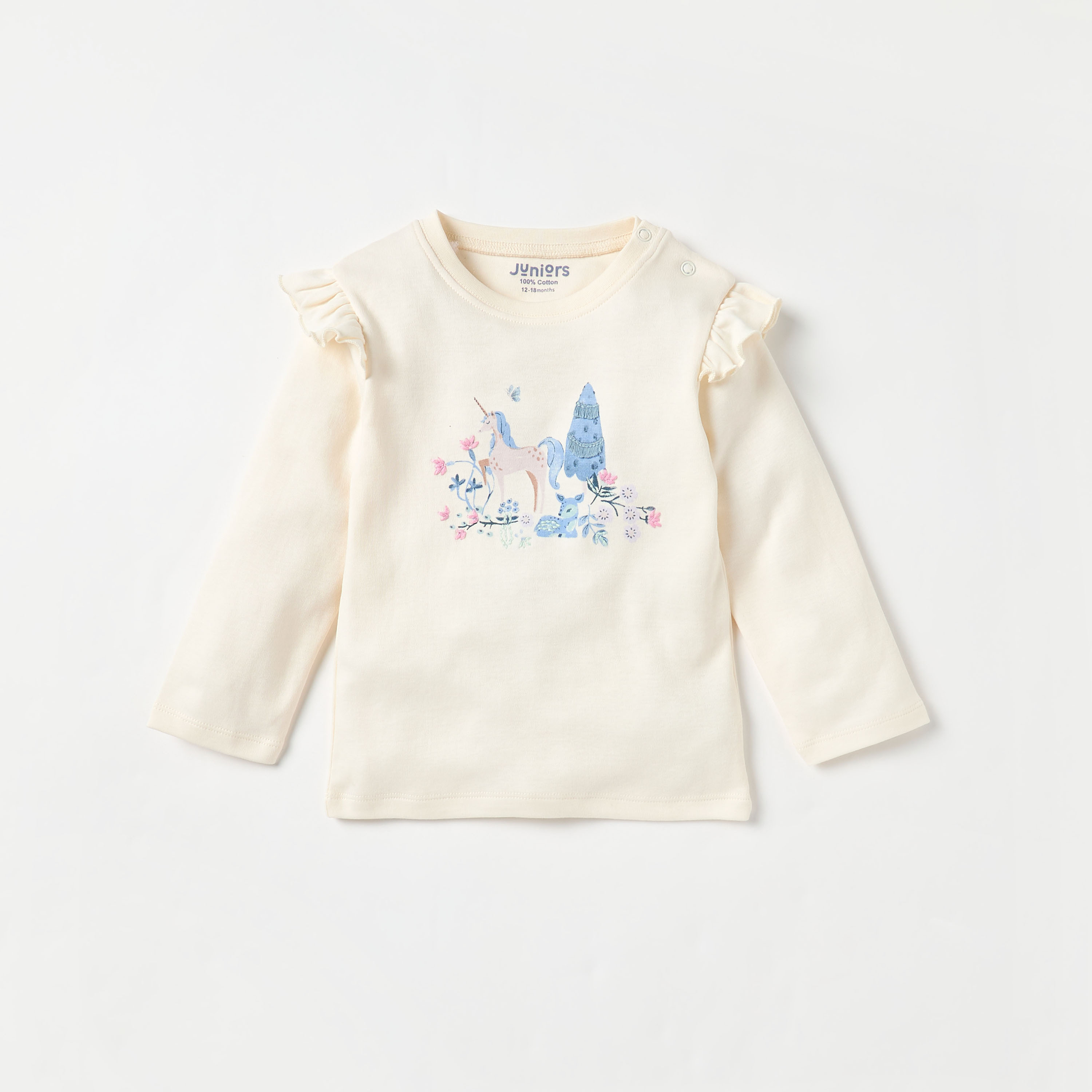 طقم بنطلون بيجاما وتيشيرت بطبعات يونيكورن من جونيورز-baby-girls-clothing-nightwear-pyjamasets-image-2
