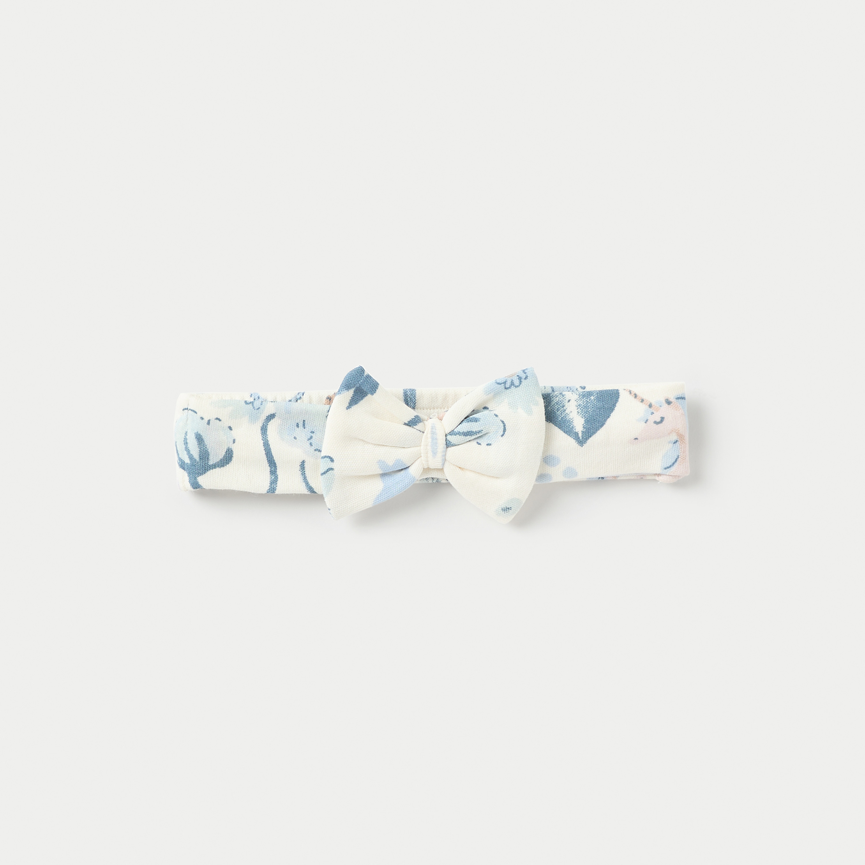 Juniors All-Over Print Elasticated Headband with Bow Applique-baby-girls-accessories-hairaccessories-image-1