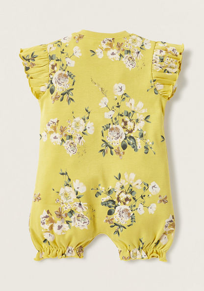 Juniors All-Over Floral Print Romper with Ruffles and Button Closure-Rompers%2C Dungarees and Jumpsuits-image-3