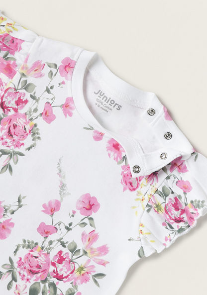 Juniors All-Over Floral Print Romper with Ruffles and Button Closure-Rompers%2C Dungarees and Jumpsuits-image-1