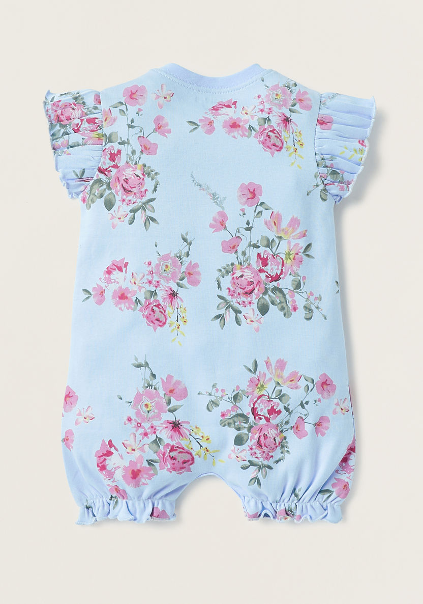 Juniors All-Over Floral Print Romper with Ruffles and Button Closure-Rompers, Dungarees & Jumpsuits-image-3