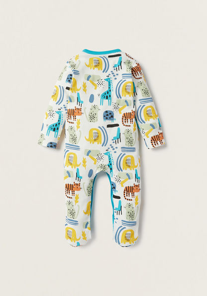 Juniors All-Over Print Closed Feet Sleepsuit with Button Closure-Sleepsuits-image-3