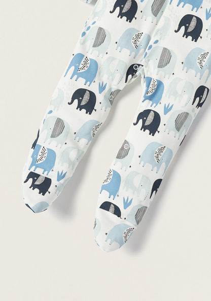 Juniors All-Over Elephant Print Closed Feet Sleepsuit-Sleepsuits-image-2