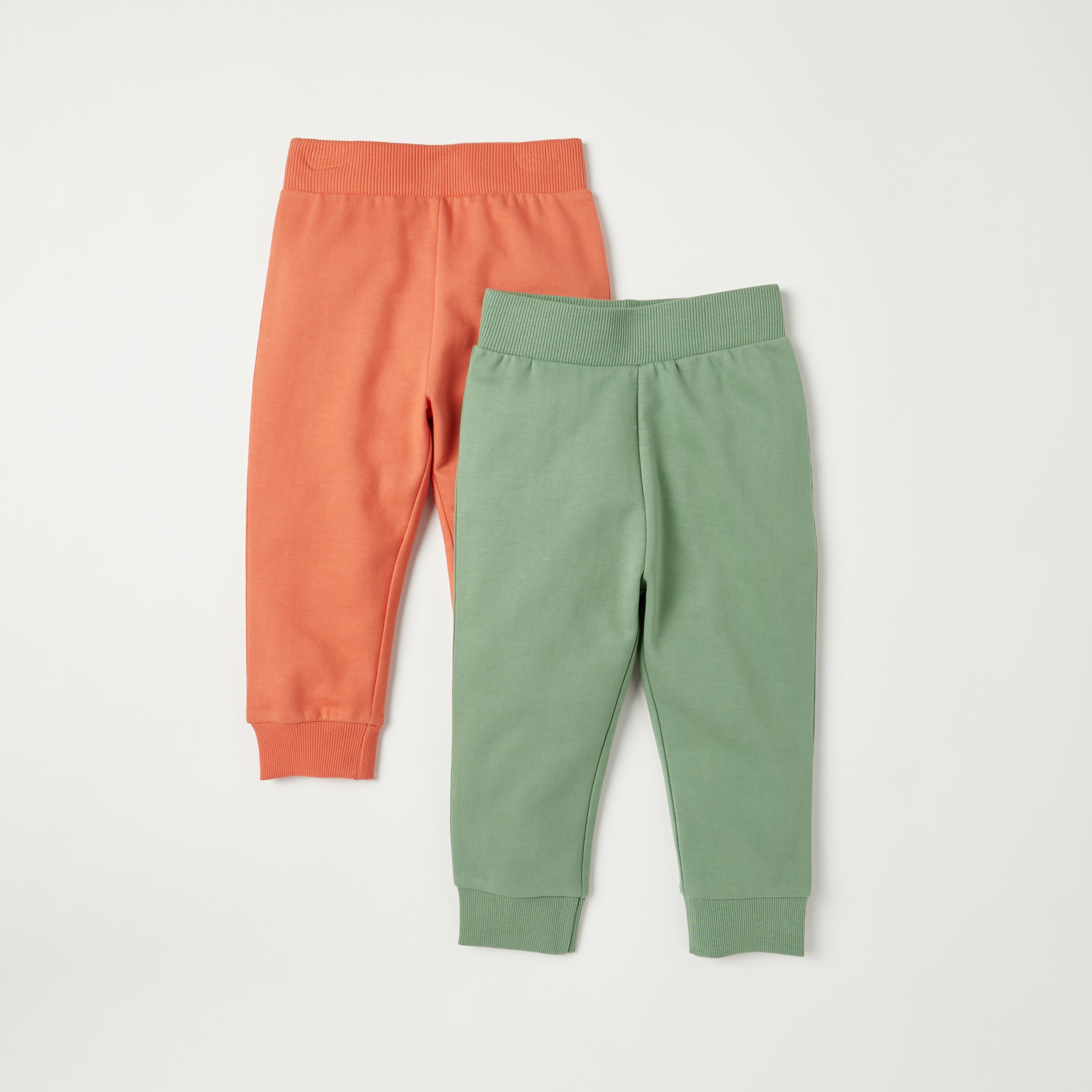 بنطلونات رياضية سادة بخصر مطاطي من جونيورز - طقم من قطعتين-baby-boys-clothing-multipacks-image-1